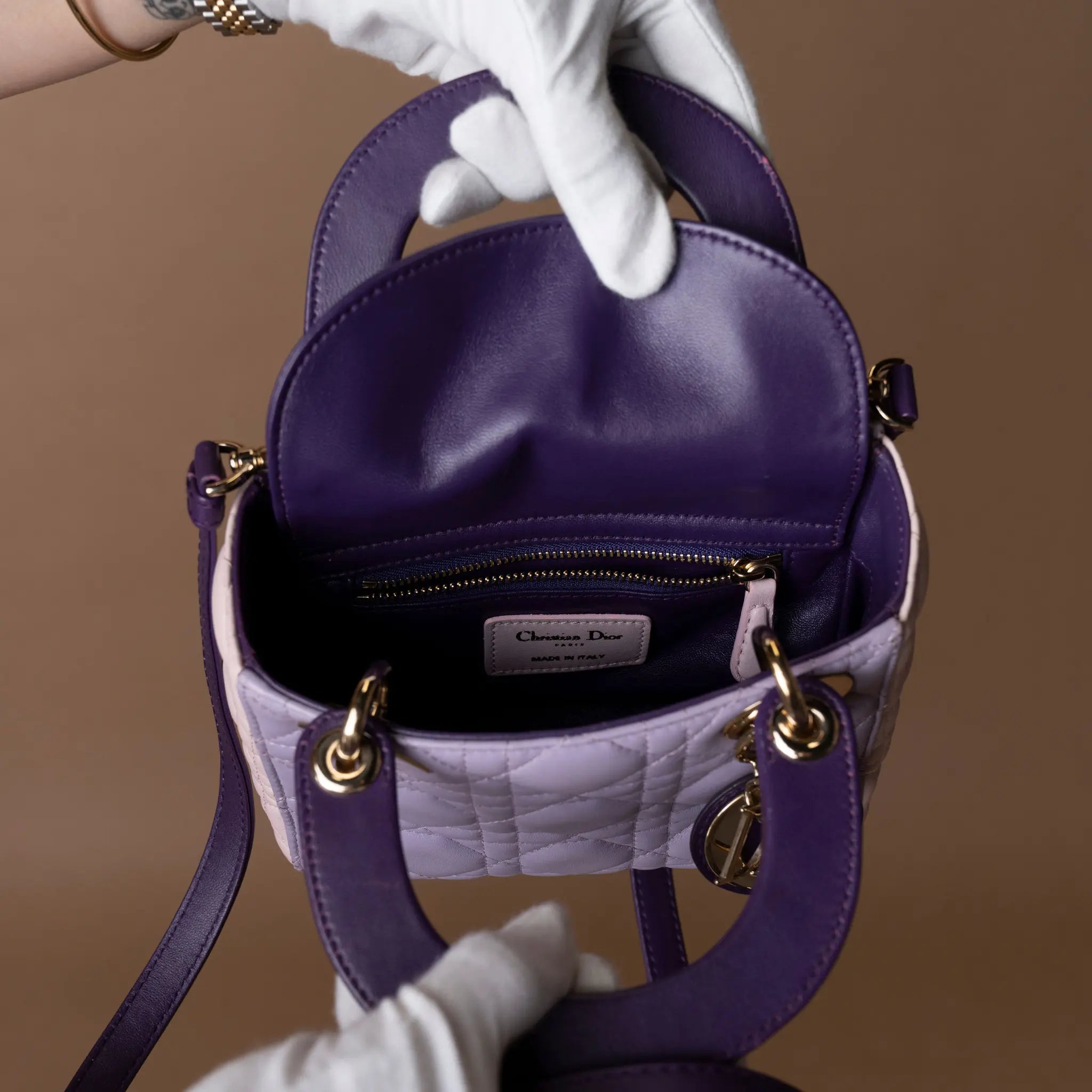 Dior Mini Lady Dior Cannage — Side Profile