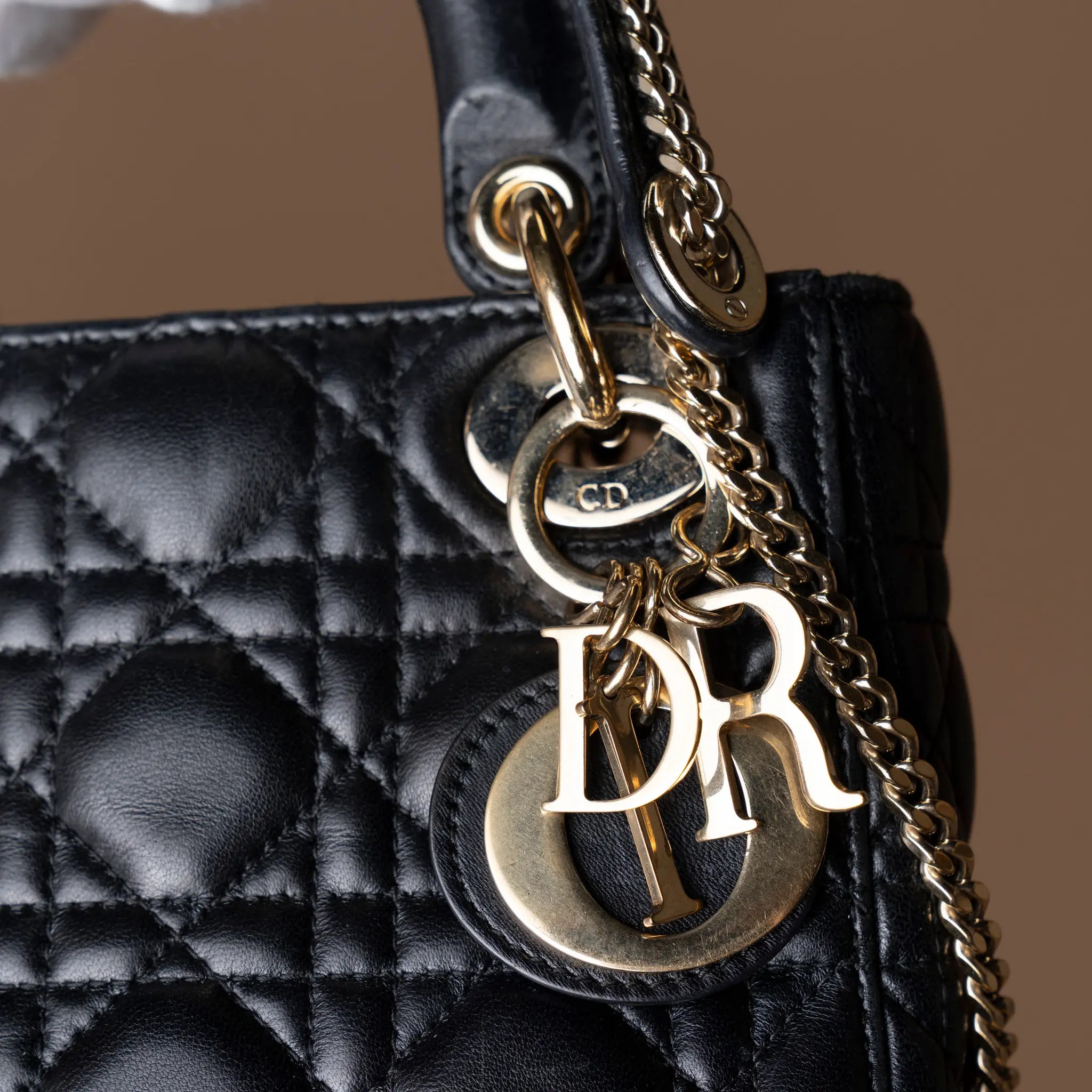 Dior Mini Lambskin Cannage Lady Dior — Detail View