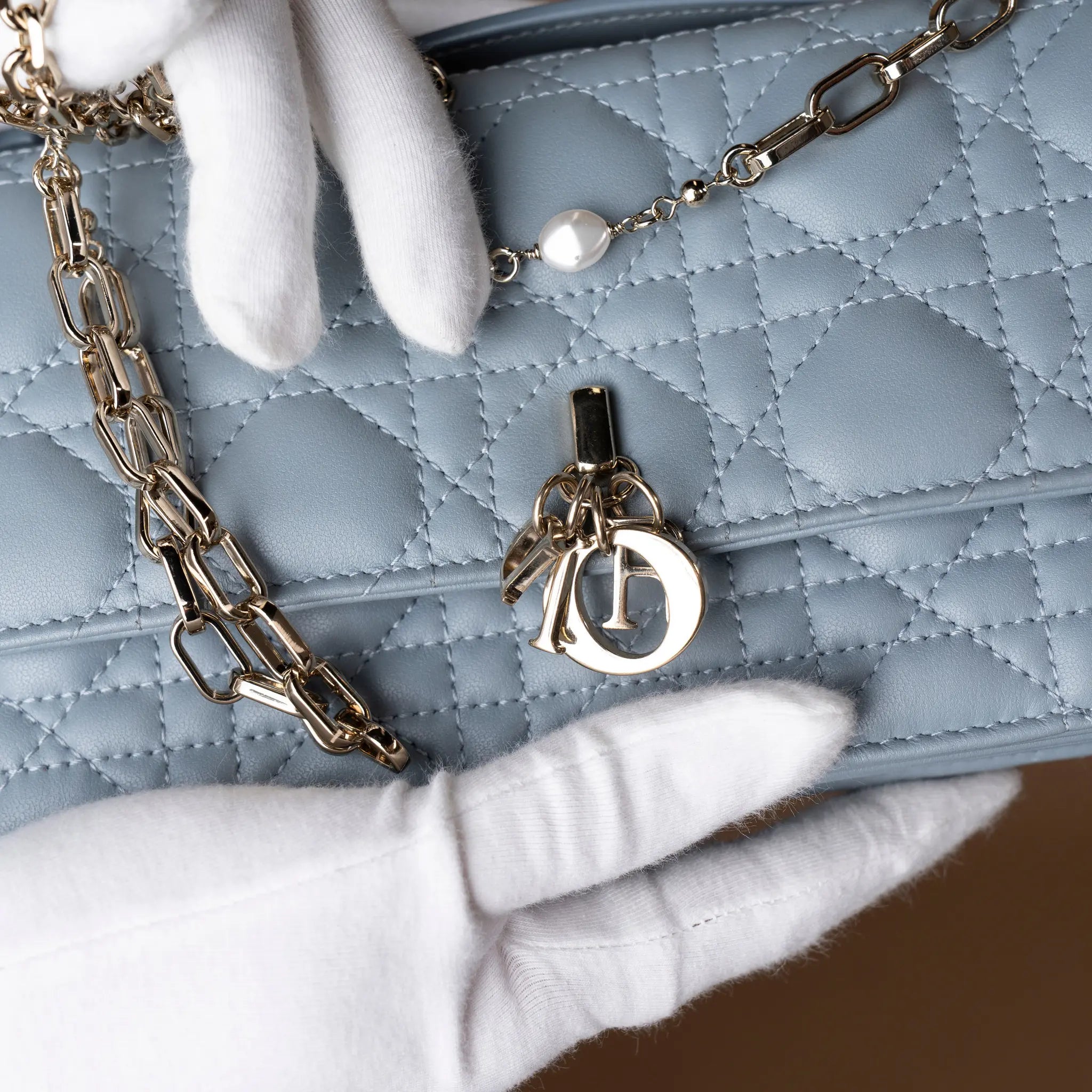 Dior Mini Lambskin Cannage My Dior Satchel — Close-up Detail