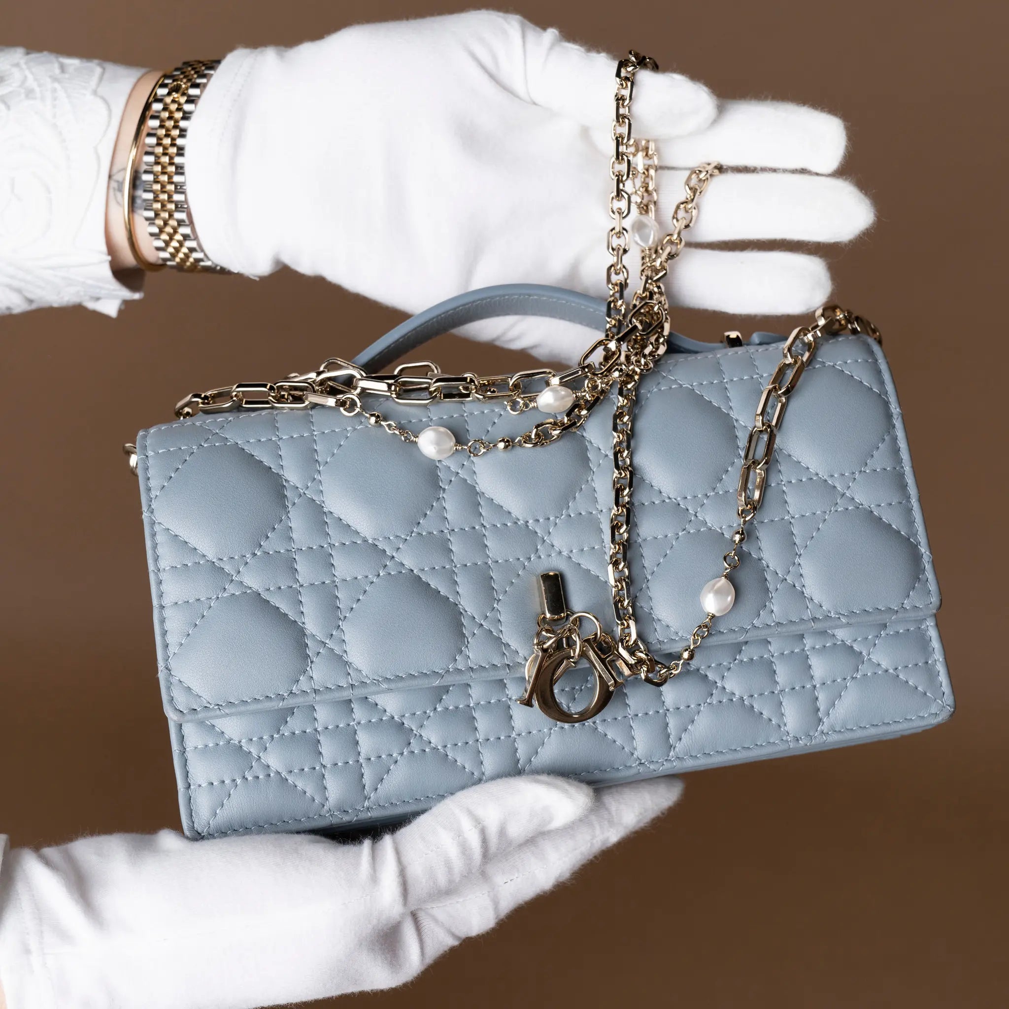Dior Mini Lambskin Cannage My Dior Satchel — Detail View