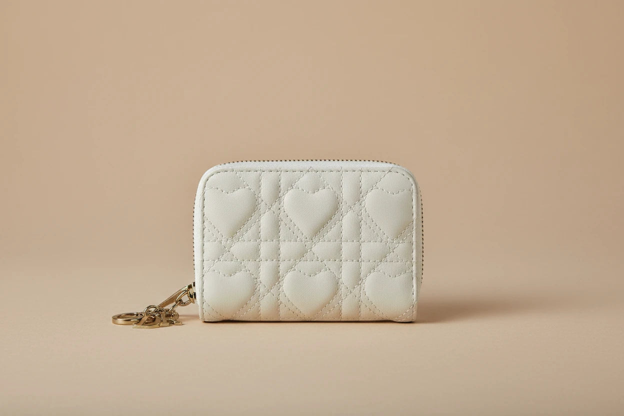 Dior Small Lambskin Heart Lady Dior Coin Pouch