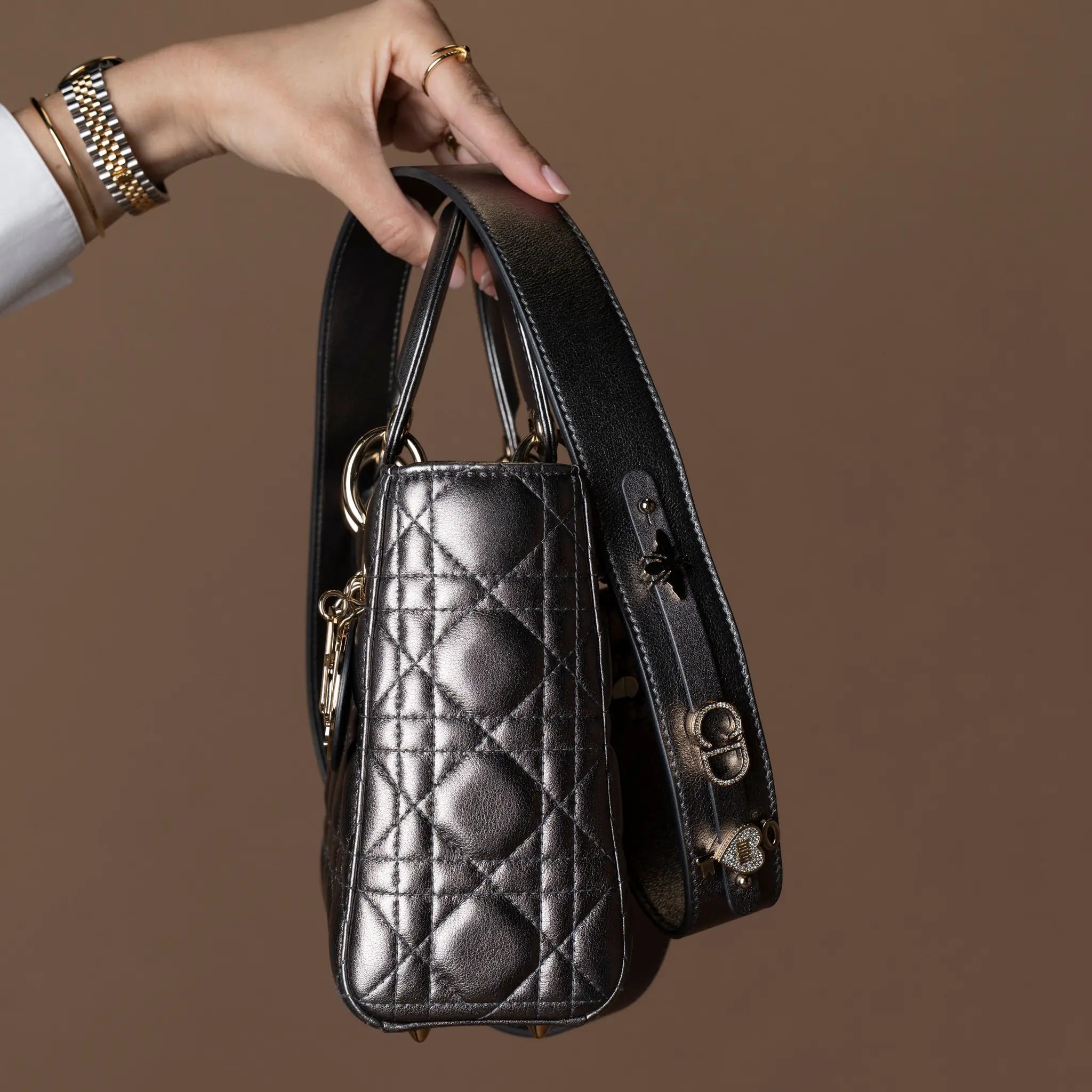 Dior Small Metallic Lambskin Cannage My ABCDior Lady Dior — Interior Detail