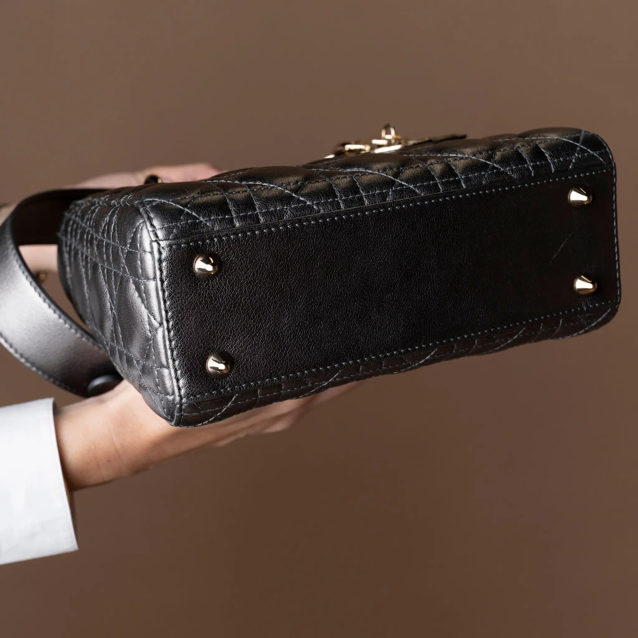 Dior Small Metallic Lambskin Cannage My ABCDior Lady Dior — Close-up Detail