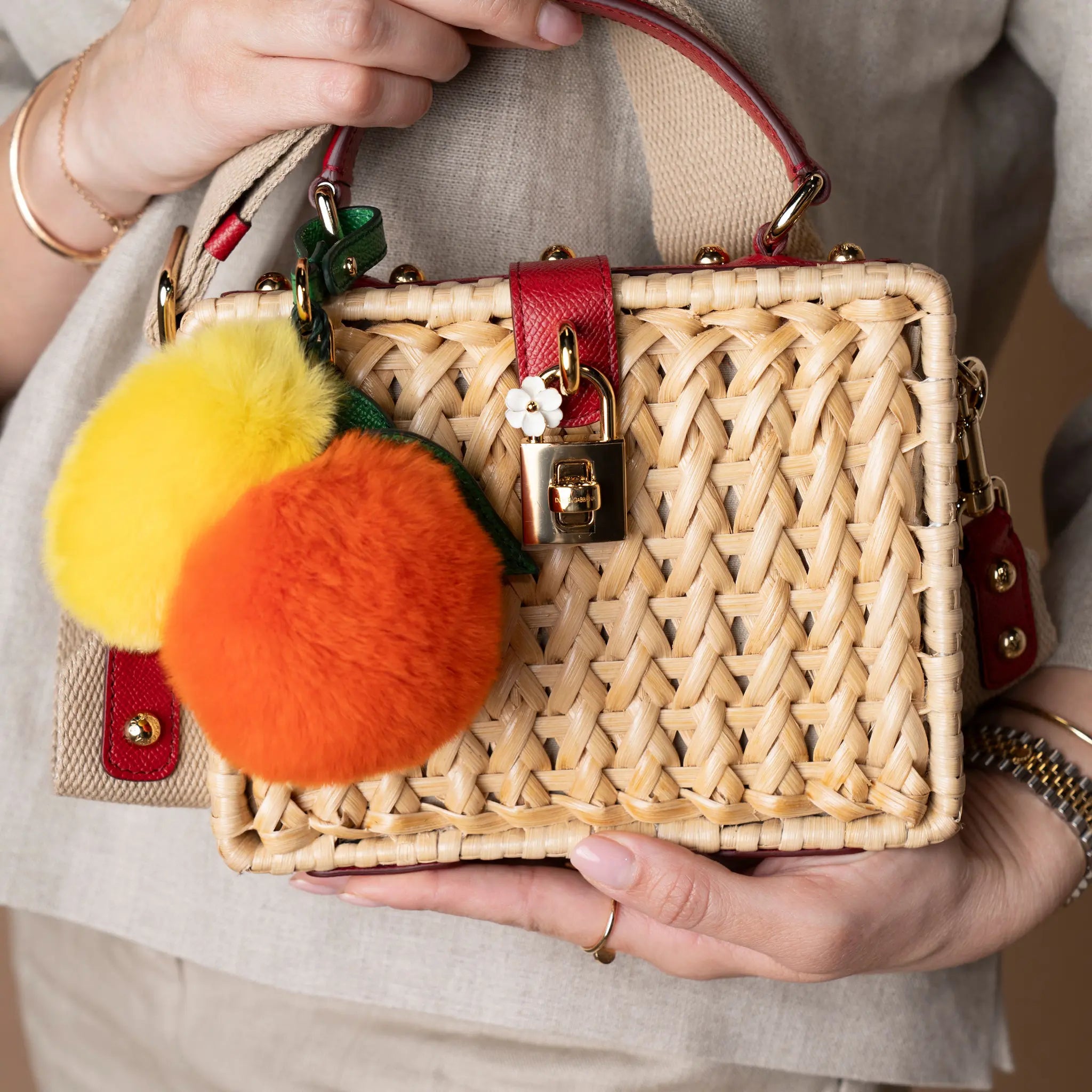 Dolce & Gabbana Box Wicker Bag — Back View