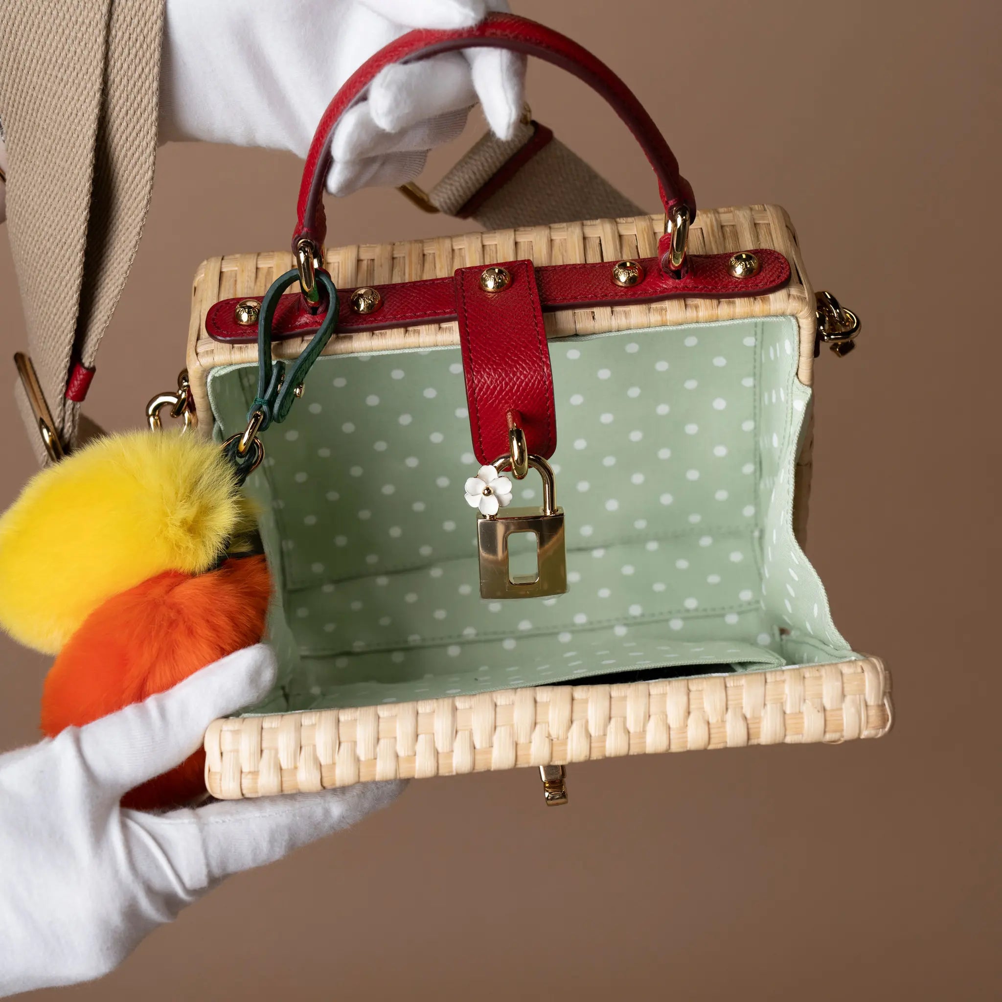 Dolce & Gabbana Box Wicker Bag — Side Profile