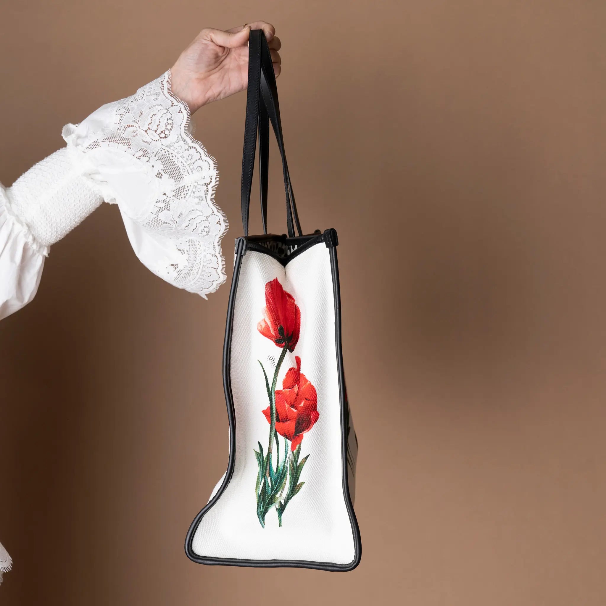 Dolce & Gabbana Canvas Floral Print Tote — Interior Detail