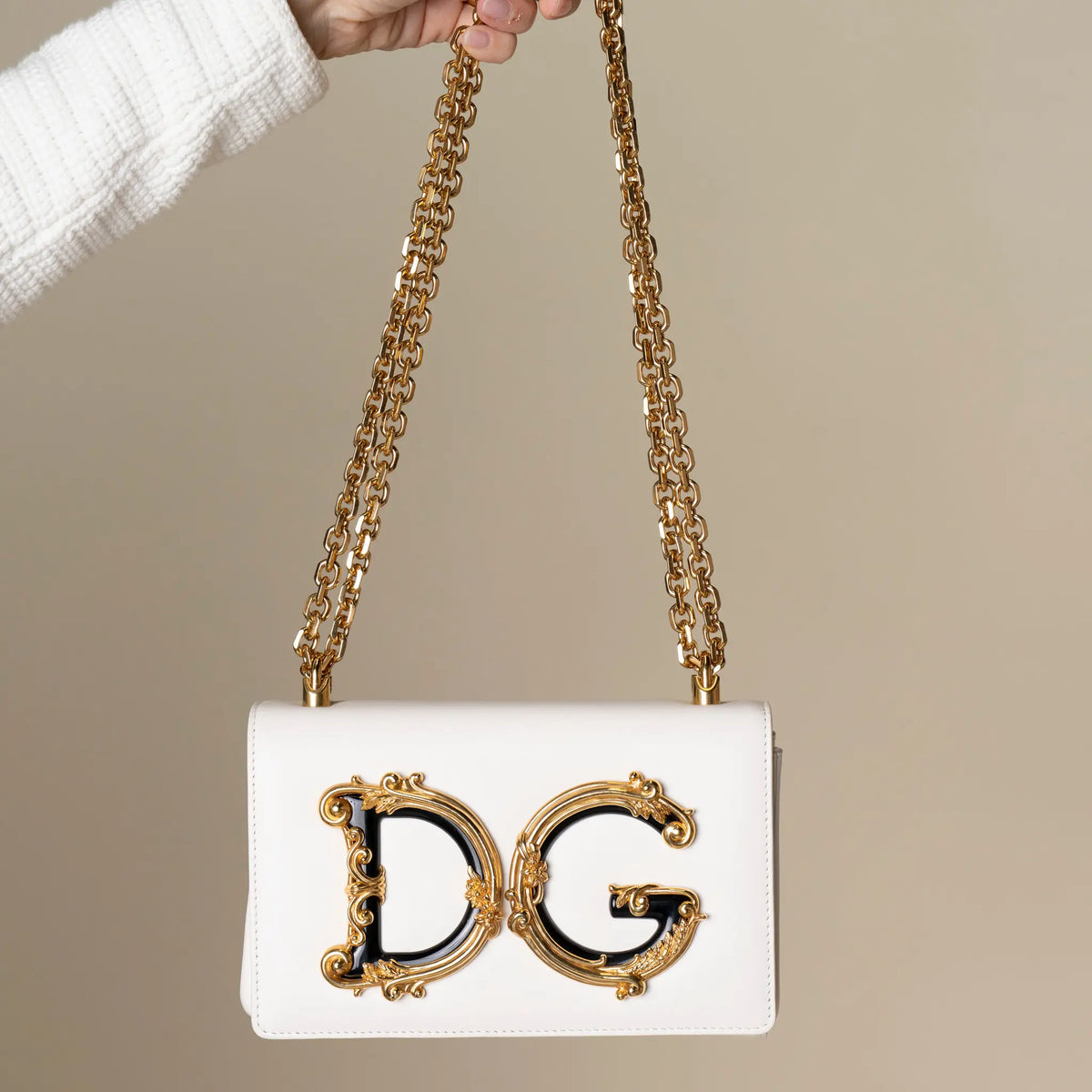 Dolce & Gabbana DG Girls Barroque Logo Shoulder Bag — Back View