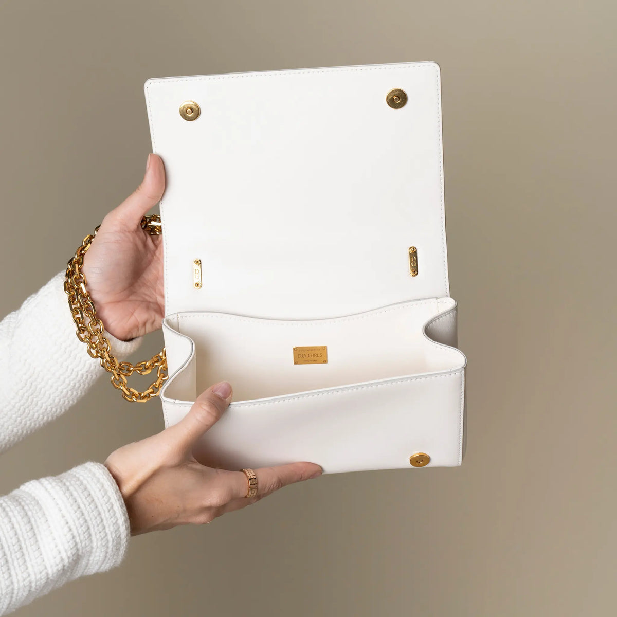 Dolce & Gabbana DG Girls Barroque Logo Shoulder Bag — Interior Detail