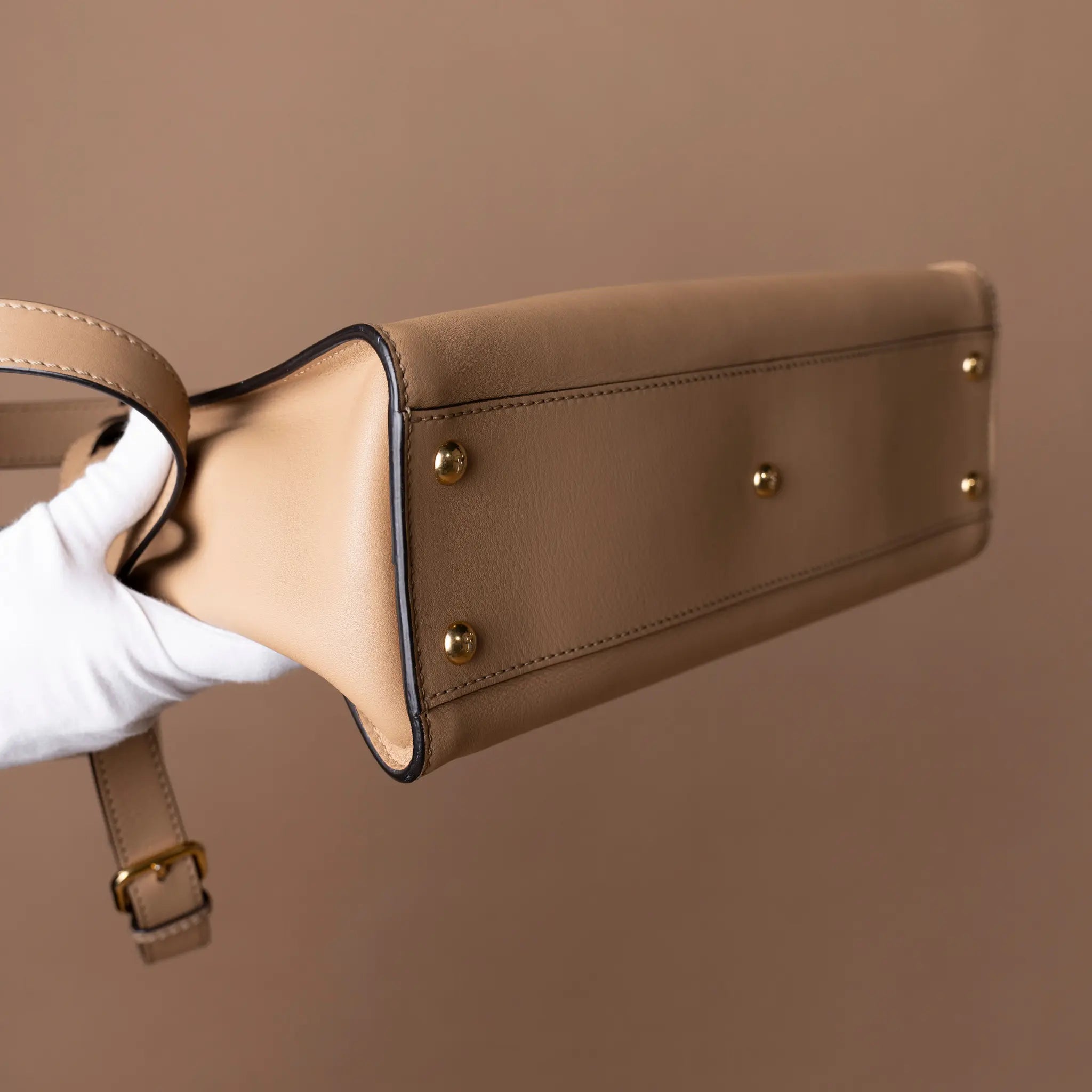 Fendi Medium Leather Peekaboo Iconic Satchel — Front View