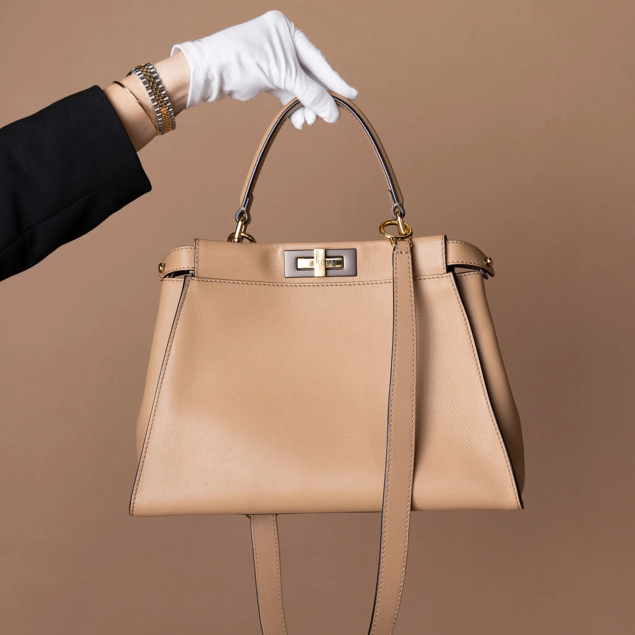 Fendi Medium Leather Peekaboo Iconic Satchel — Additional View