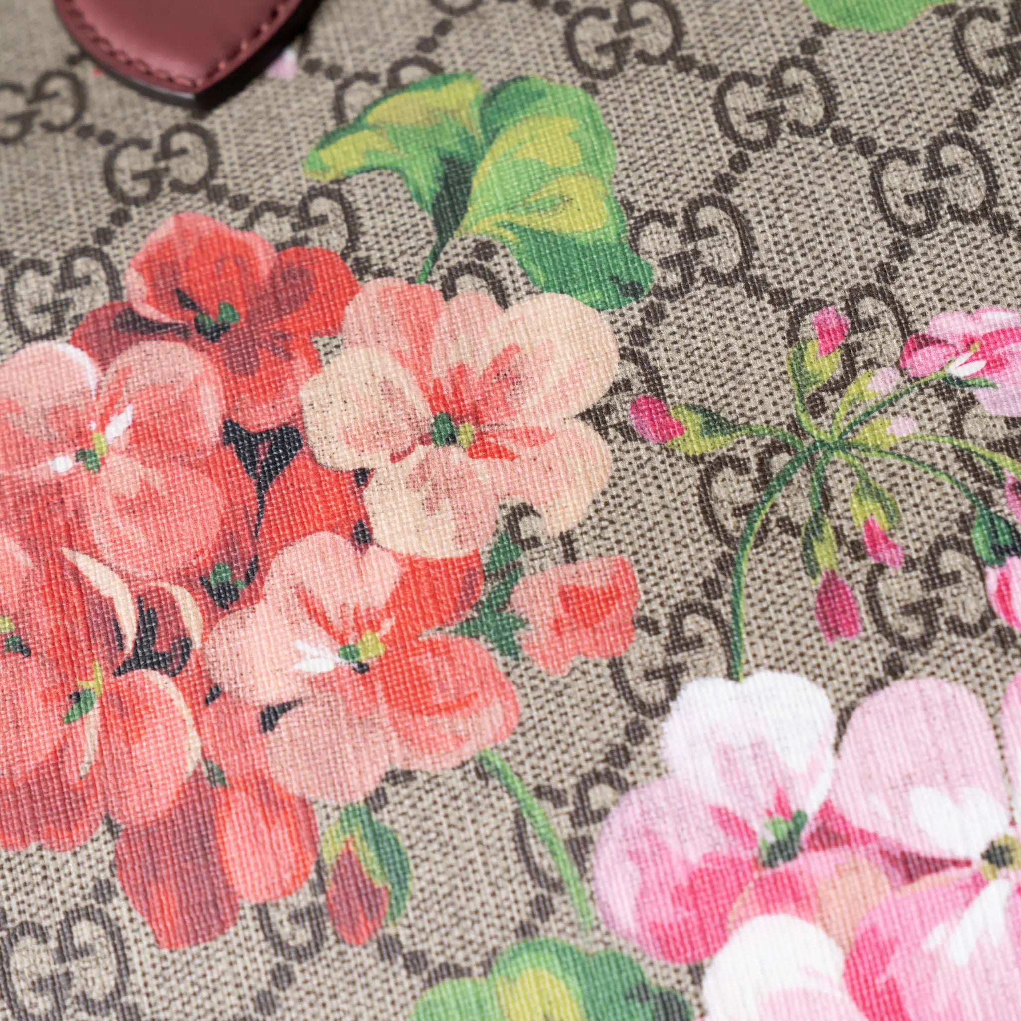 Gucci GG Blooms Supreme Large Boston Top Handle Bag — Back View