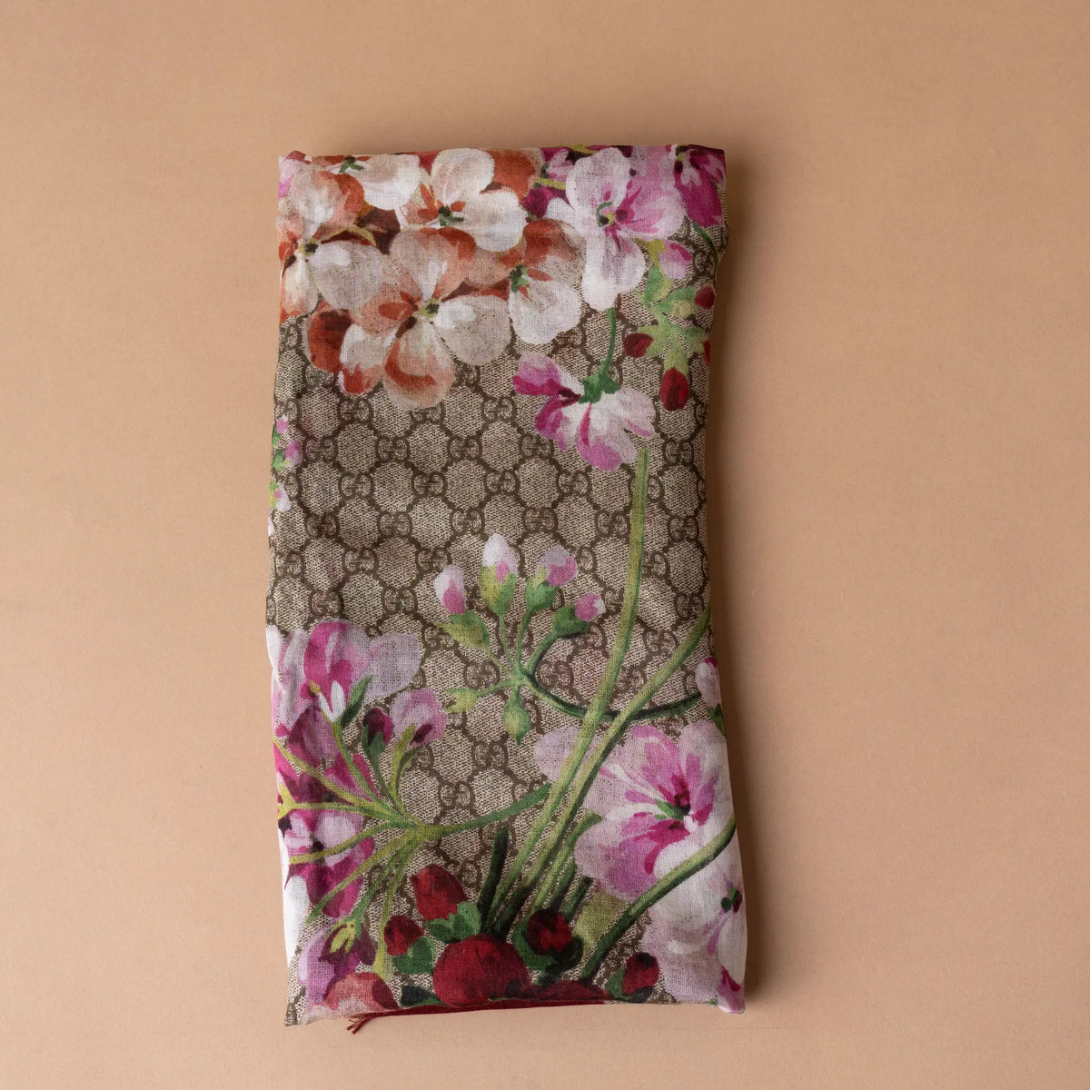 Gucci GG Supreme Blooms Large Shawl — Back View