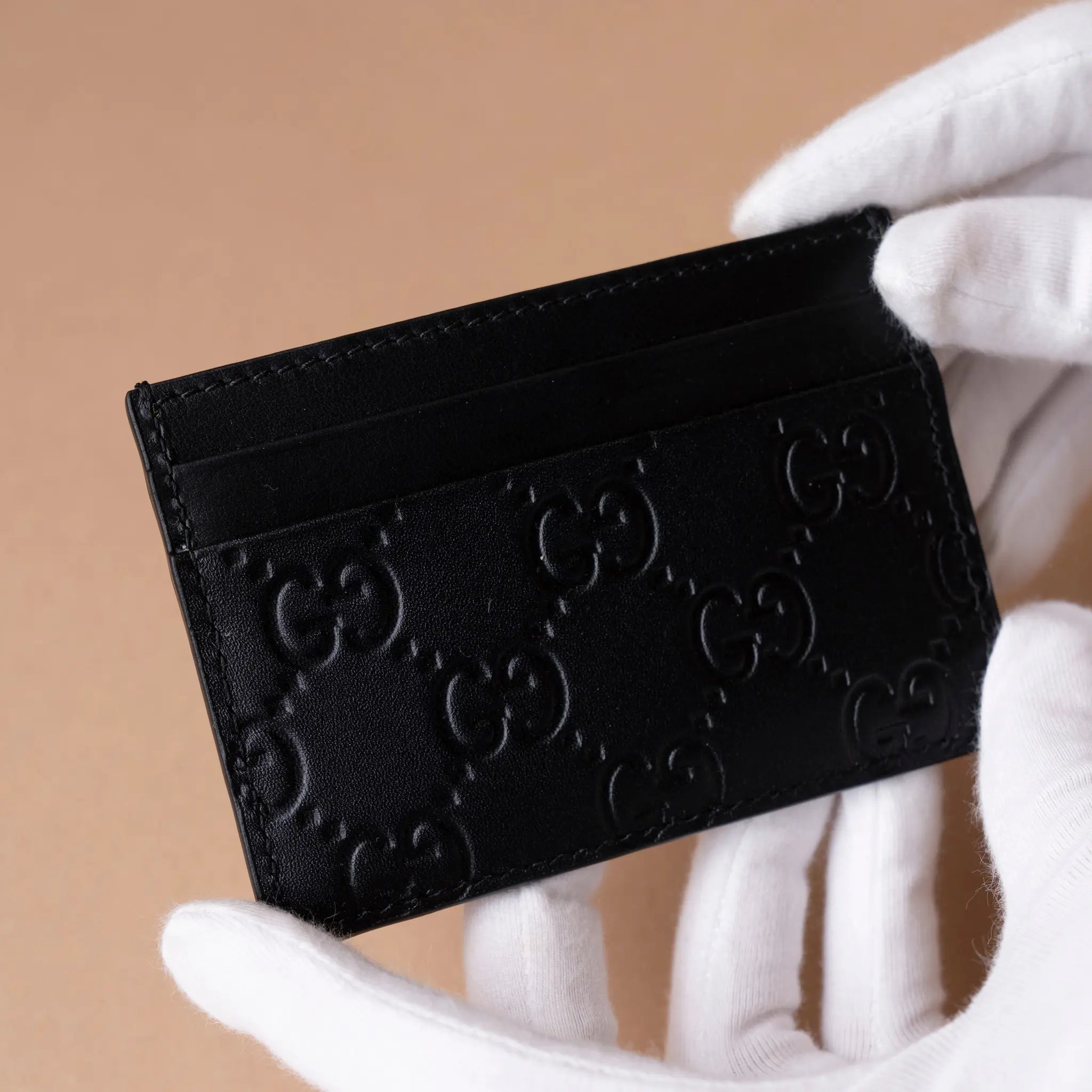 Gucci Guccissima Card Holder — Front View