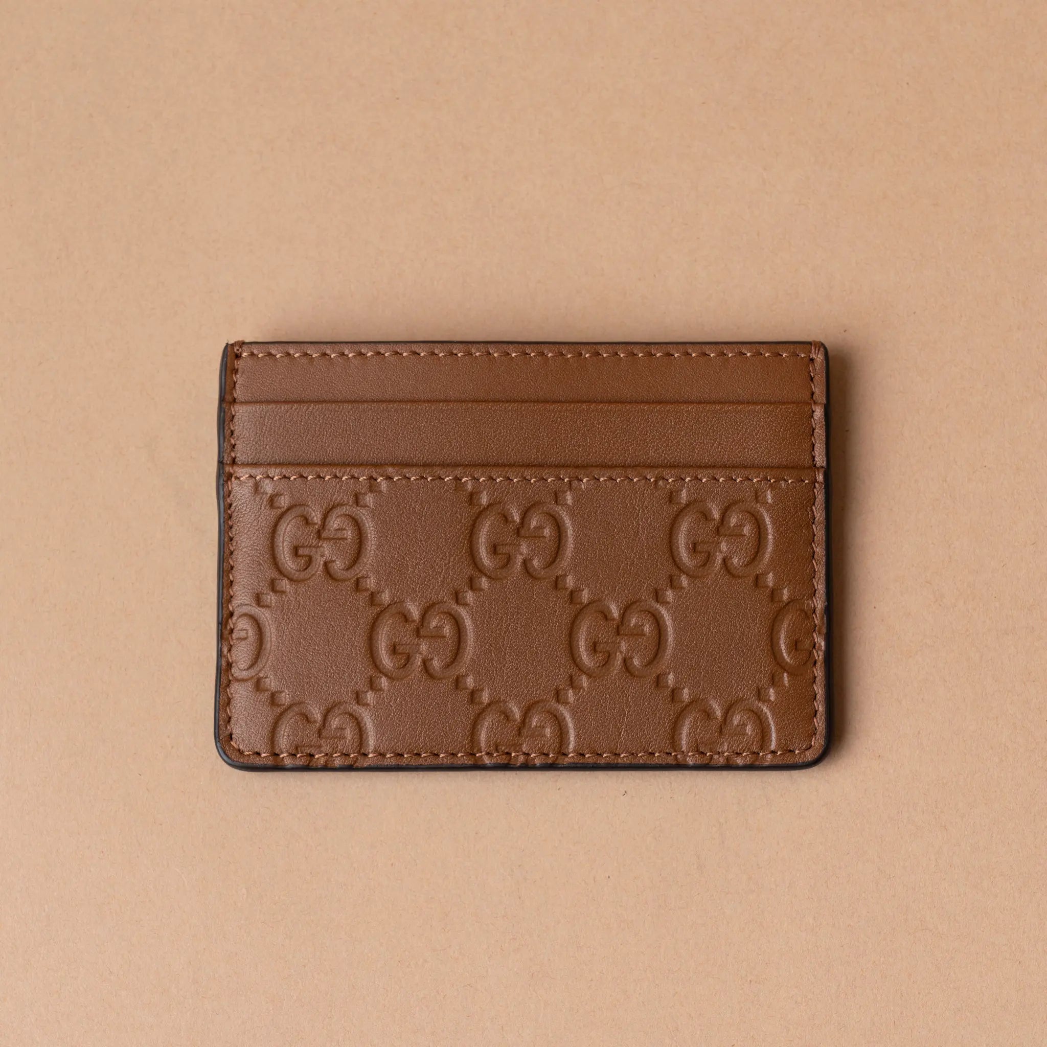 Gucci Guccissima Card Holder Brown — Featured Image