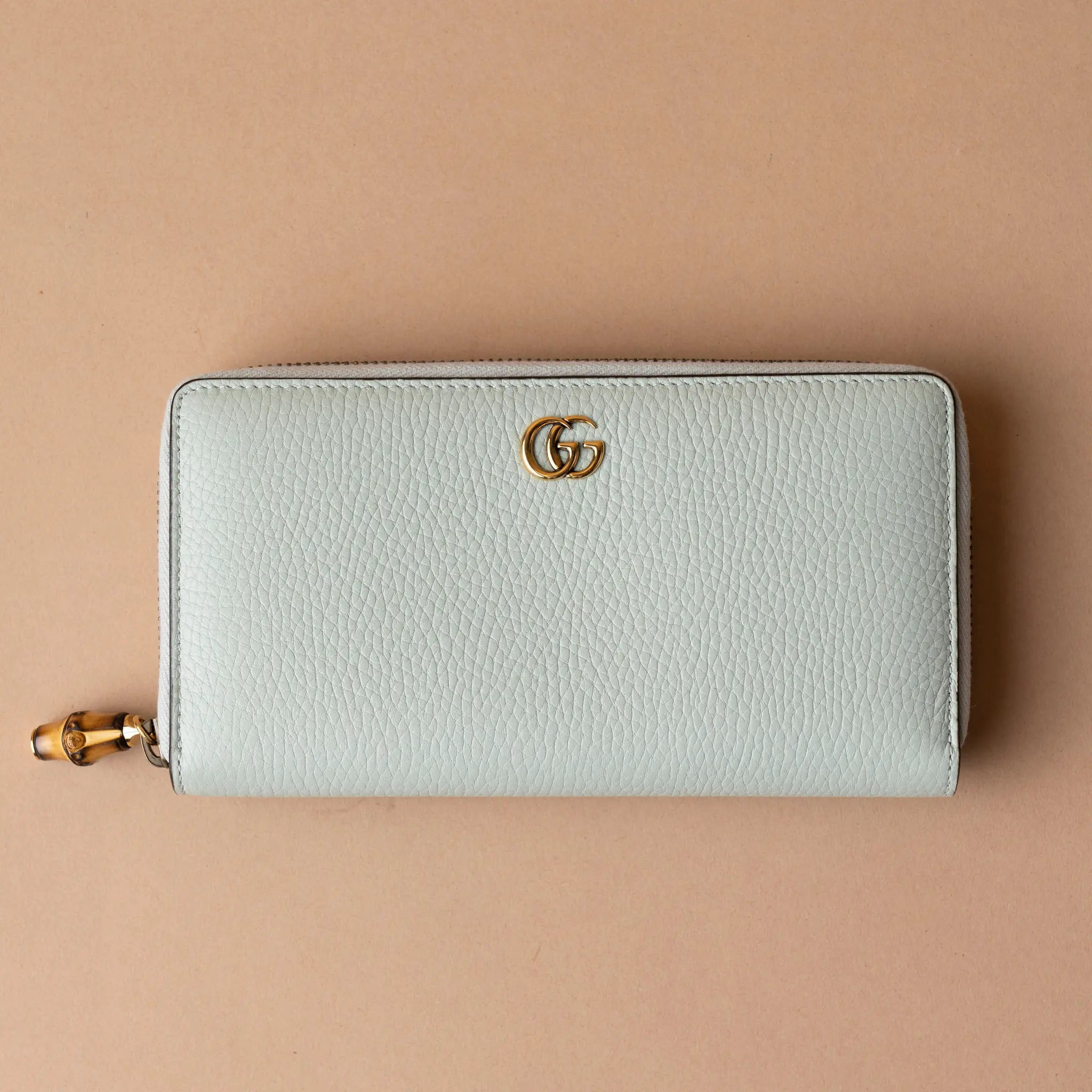 Gucci Leather Bamboo Long Wallet — Front View