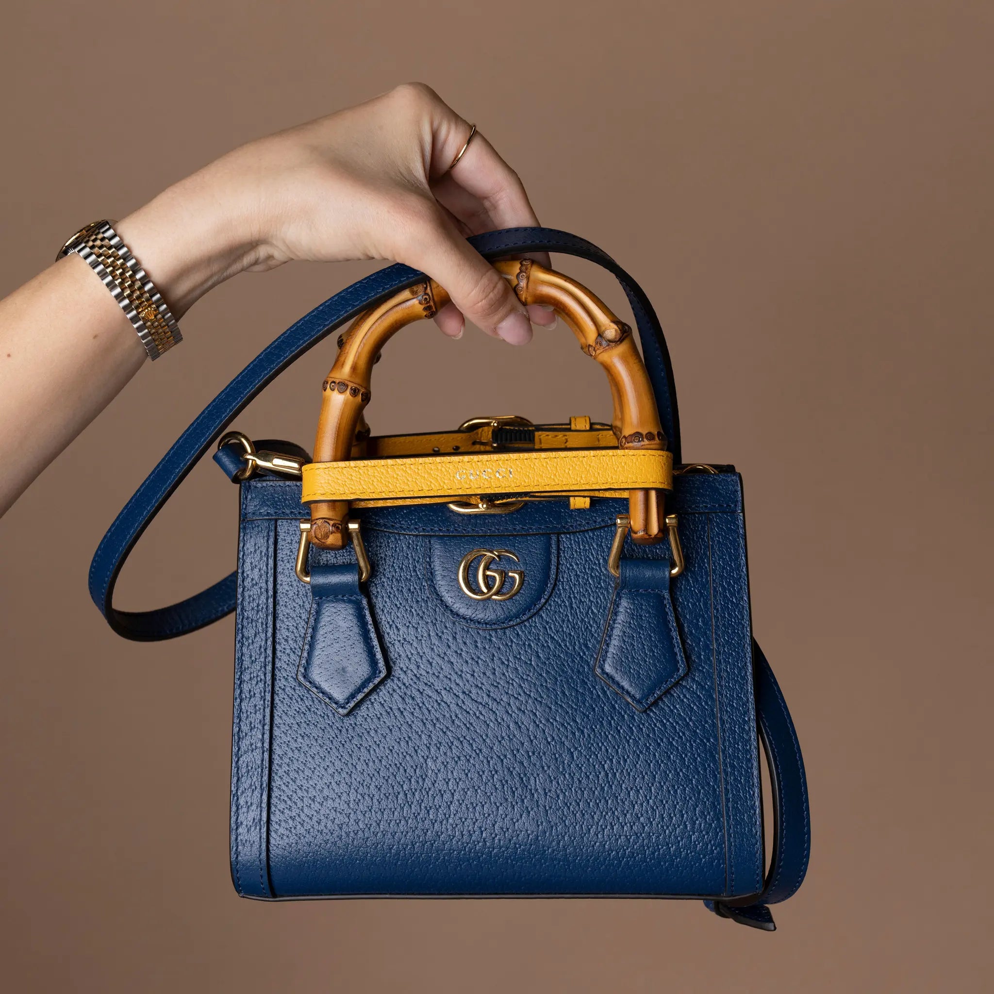 Gucci Mini Calfskin Bamboo Diana Satchel — Featured Image