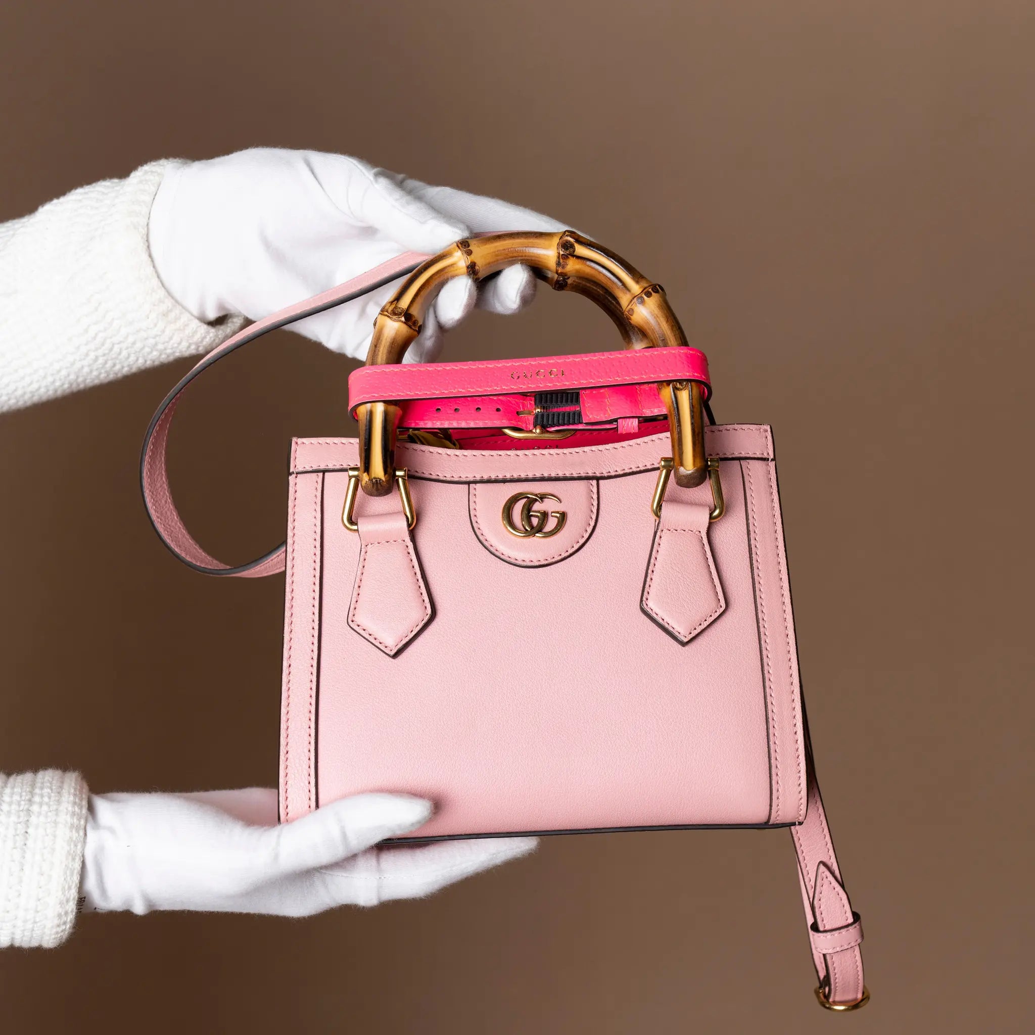 Gucci Mini Calfskin Bamboo Diana Satchel — Additional View