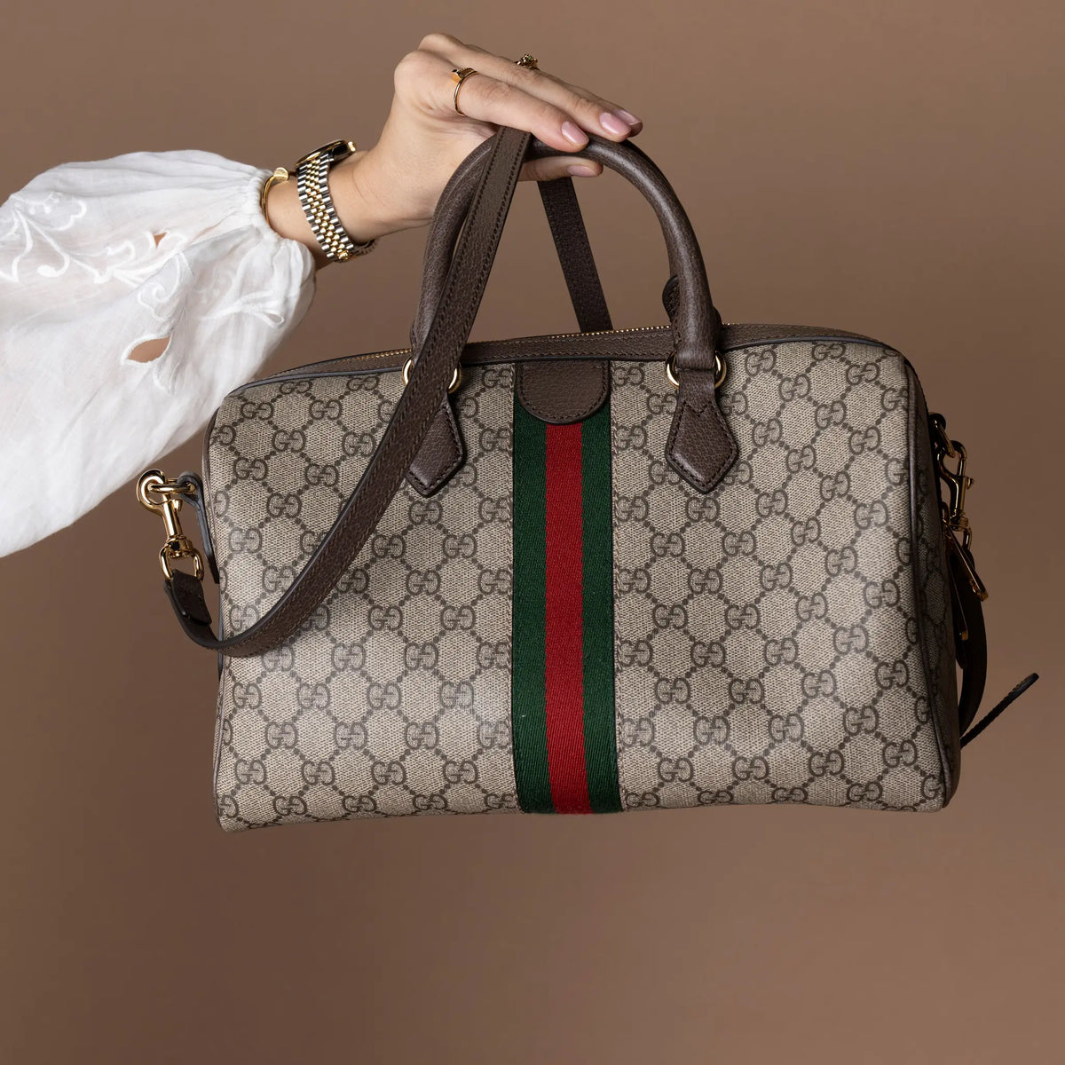 Gucci Ophidia Large Boston Bag — Back View