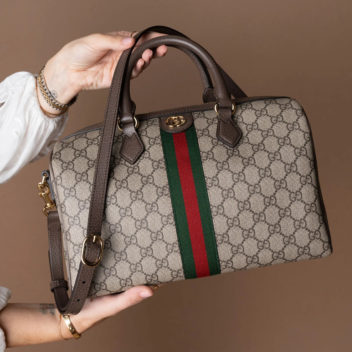 Gucci Ophidia Large Boston Bag — Detail View