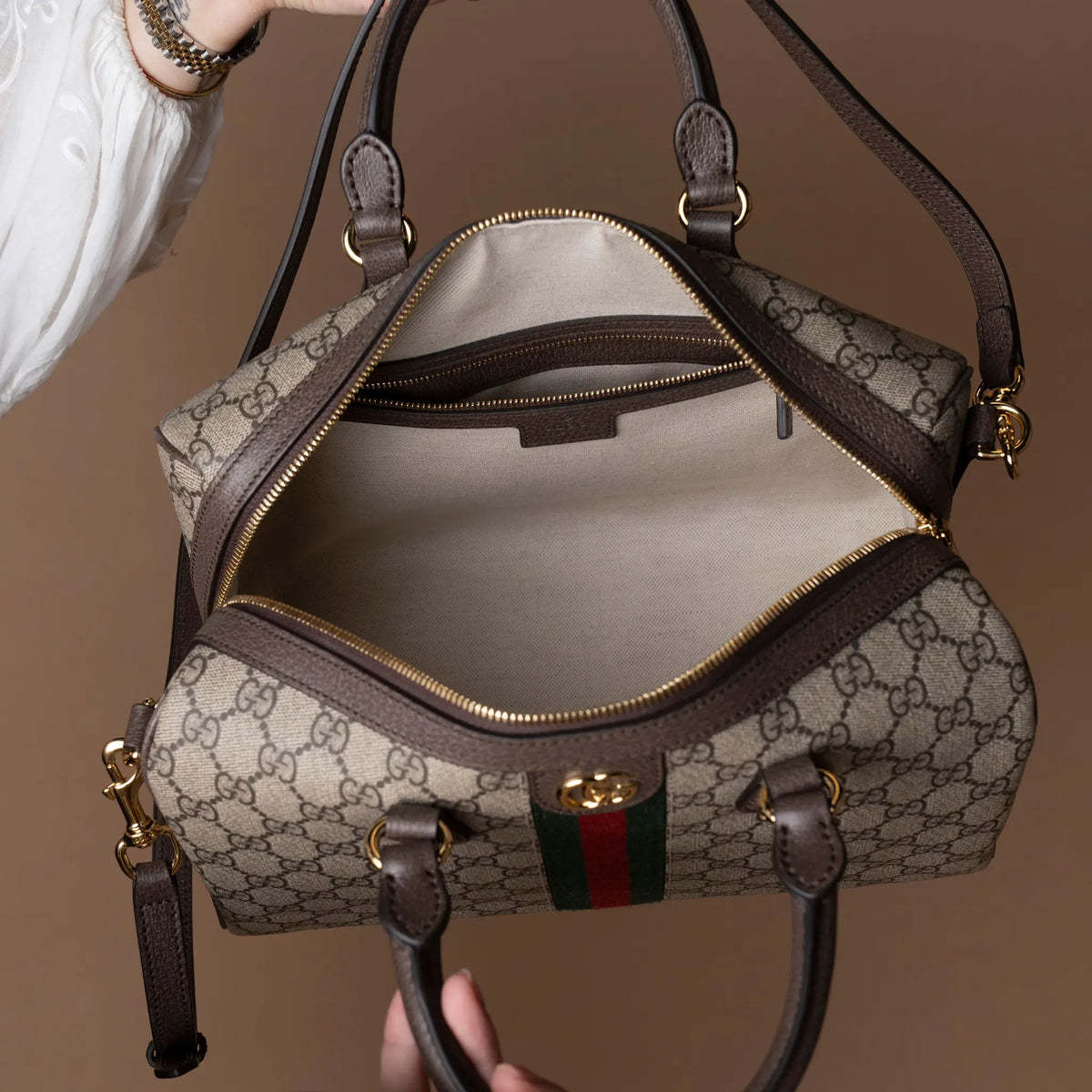 Gucci Ophidia Large Boston Bag — Detail View