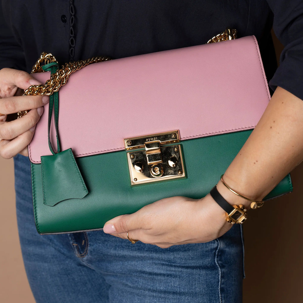 Gucci Padlock Medium Shoulder Bag — Close-up Detail