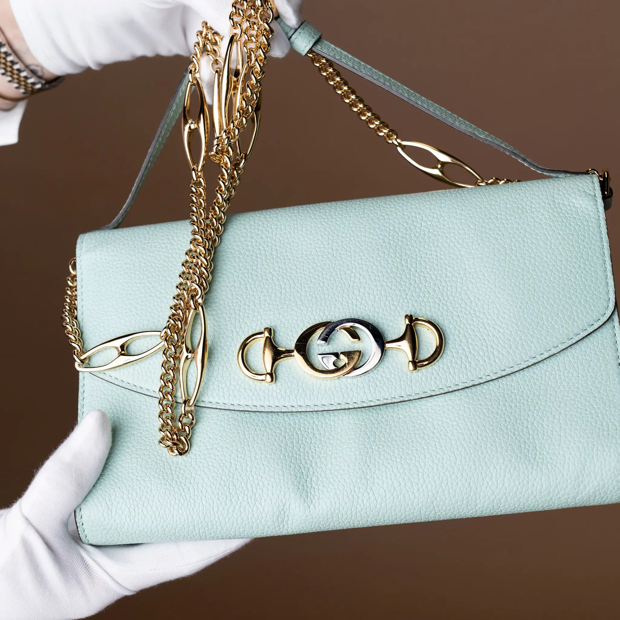 Gucci Small Leather Zumi Satchel — Back View