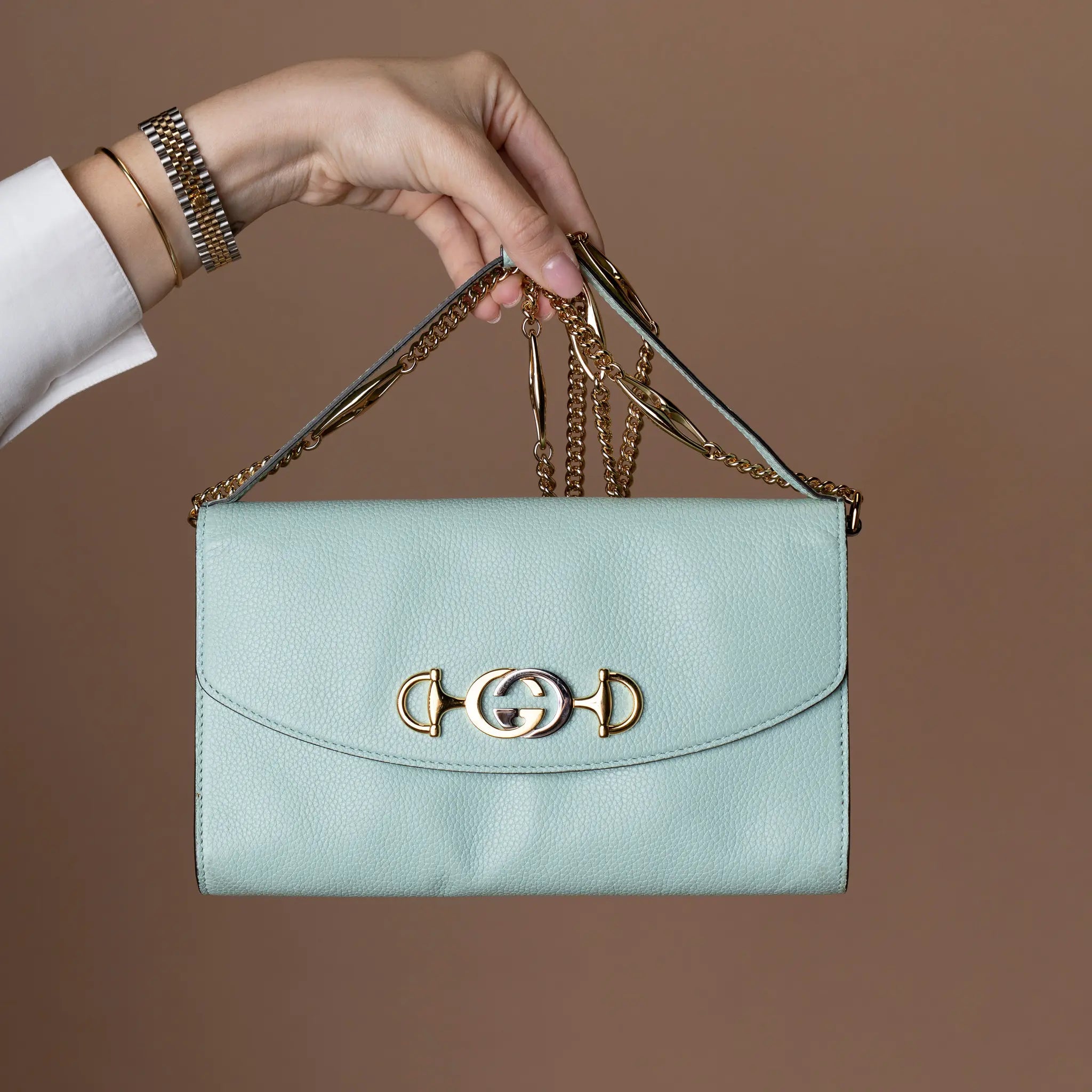 Gucci Small Leather Zumi Satchel — Interior Detail