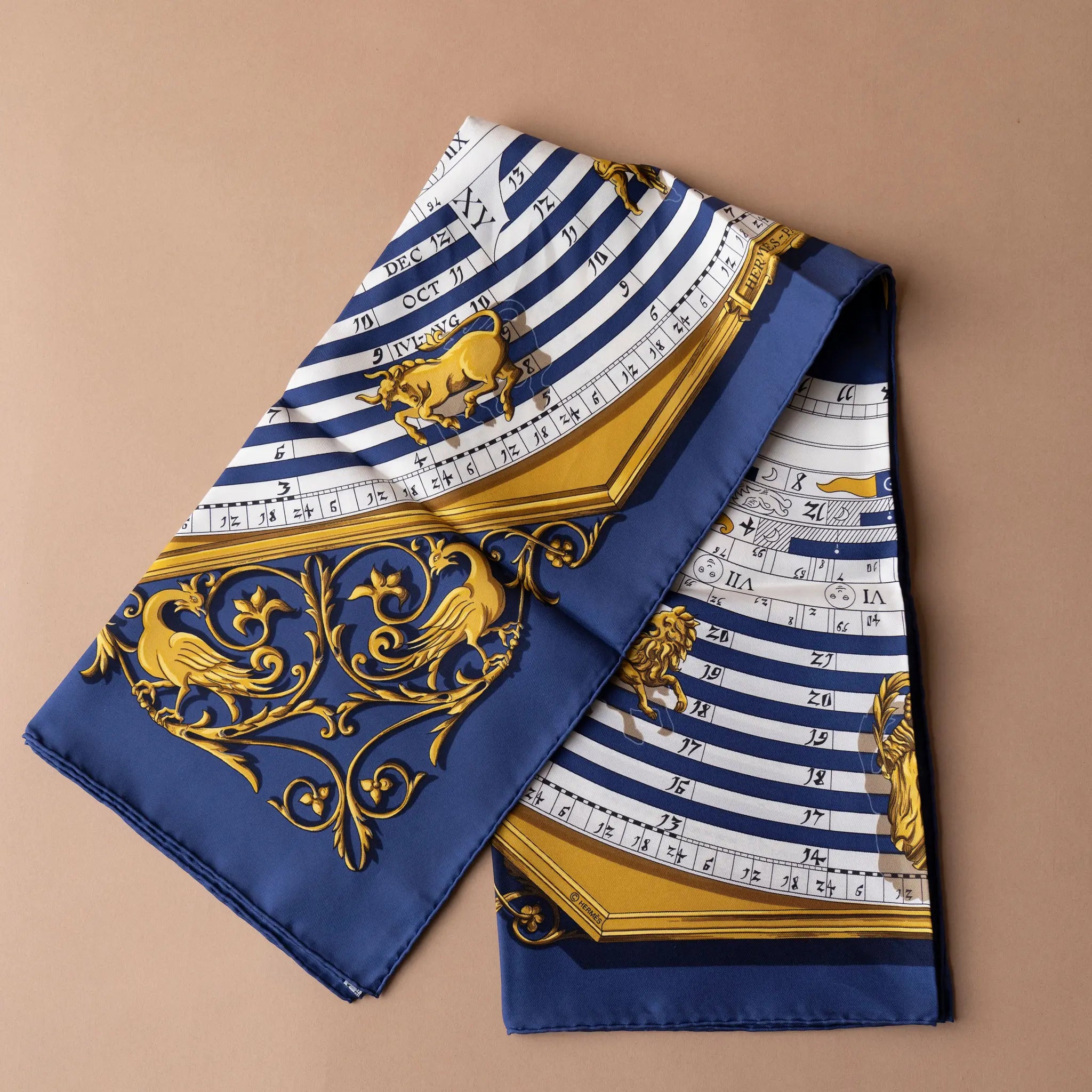 Hermès Astrologie Dies et Hore Silk Scarf — Back View
