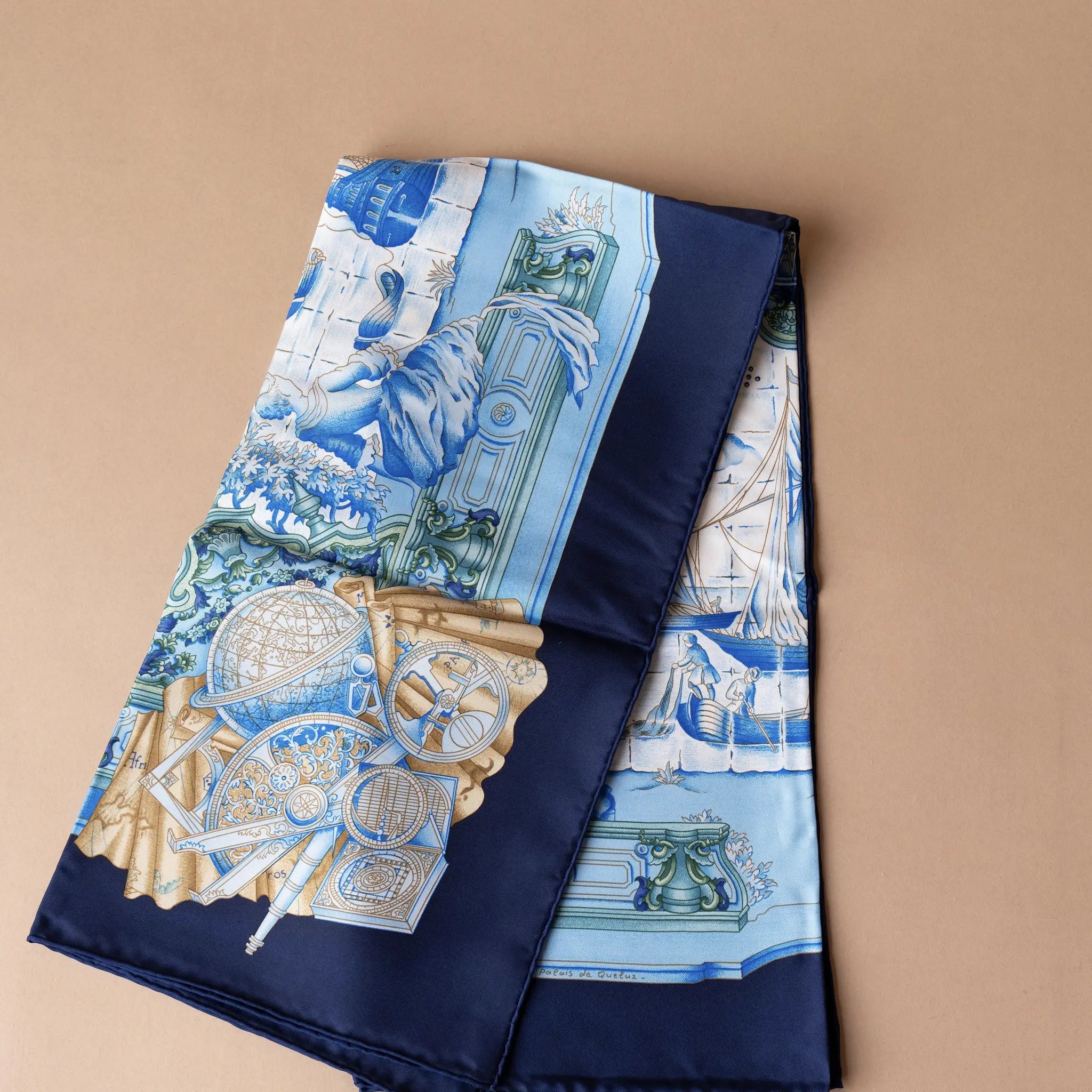 Hermès Azulejos Silk Scarf — Side Profile