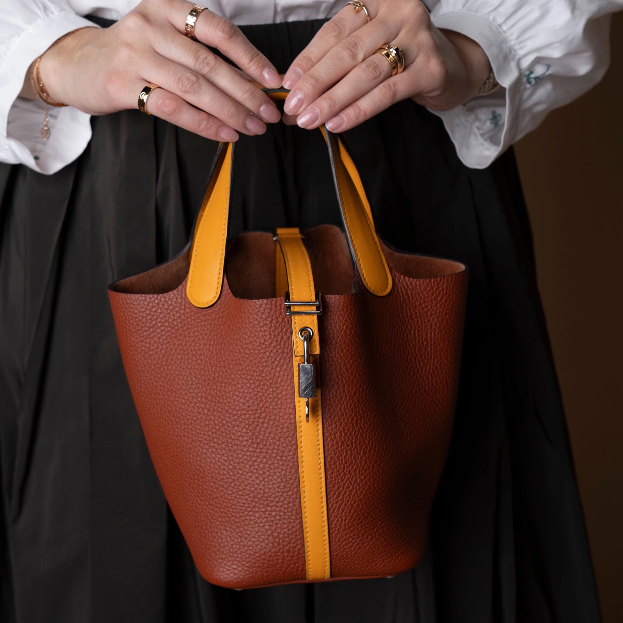 Hermès Bicolor Clemence and Swift Picotin Lock 18