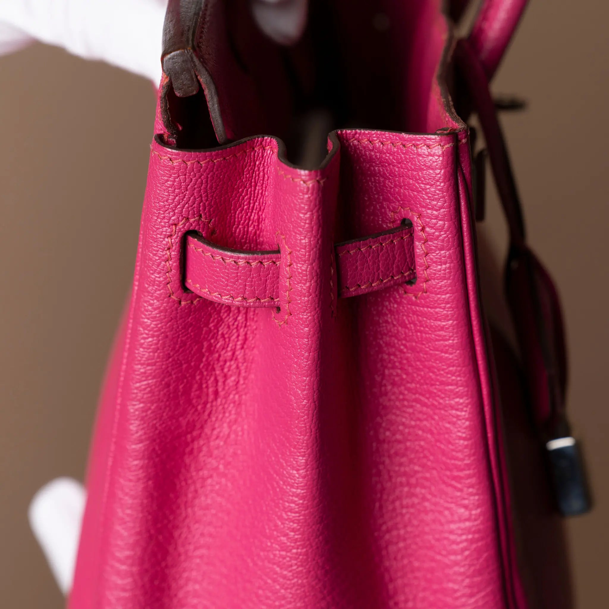 Hermès Birkin 25 Retourne Chèvre Mysore — Detail View