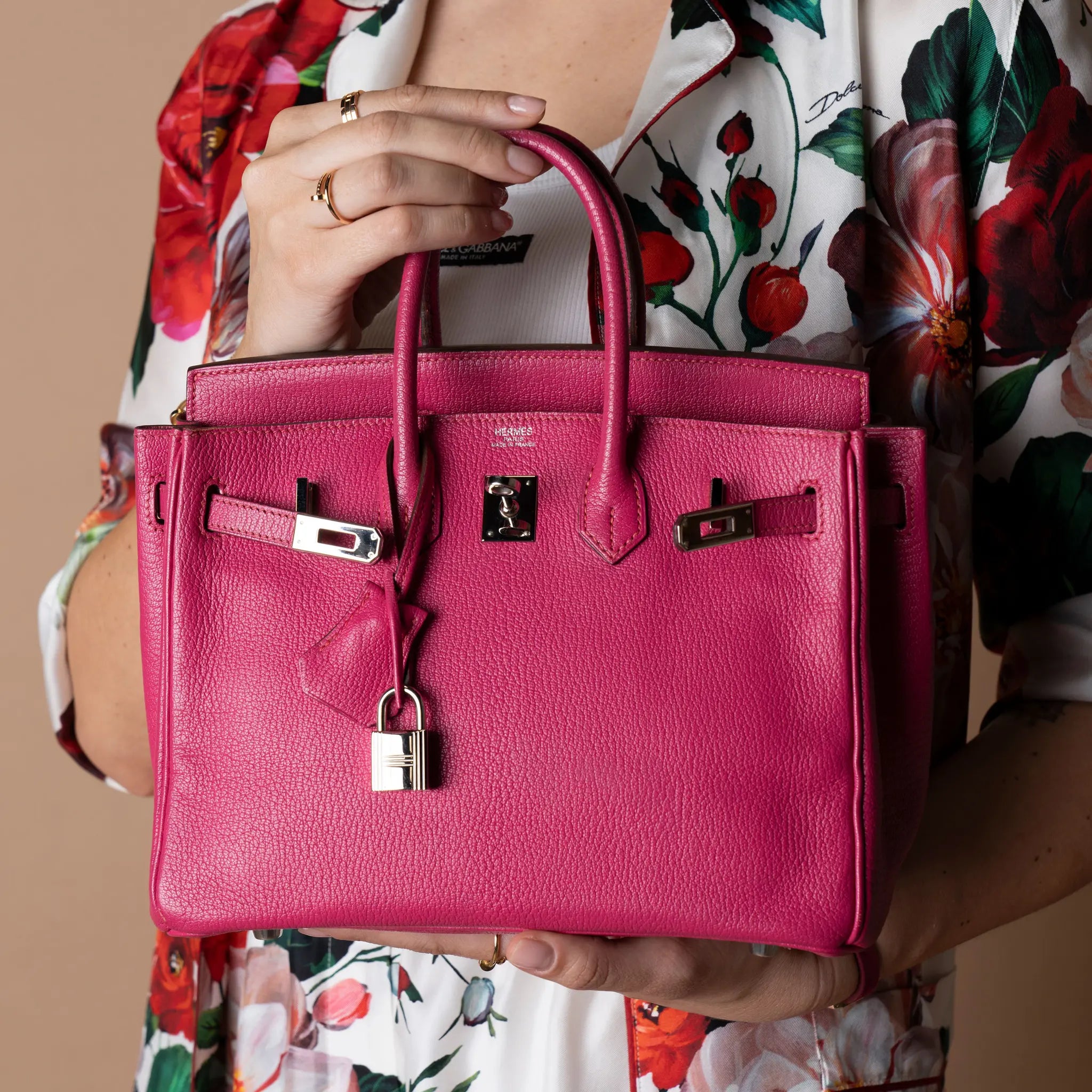 Hermès Birkin 25 Retourne Chèvre Mysore — Detail View