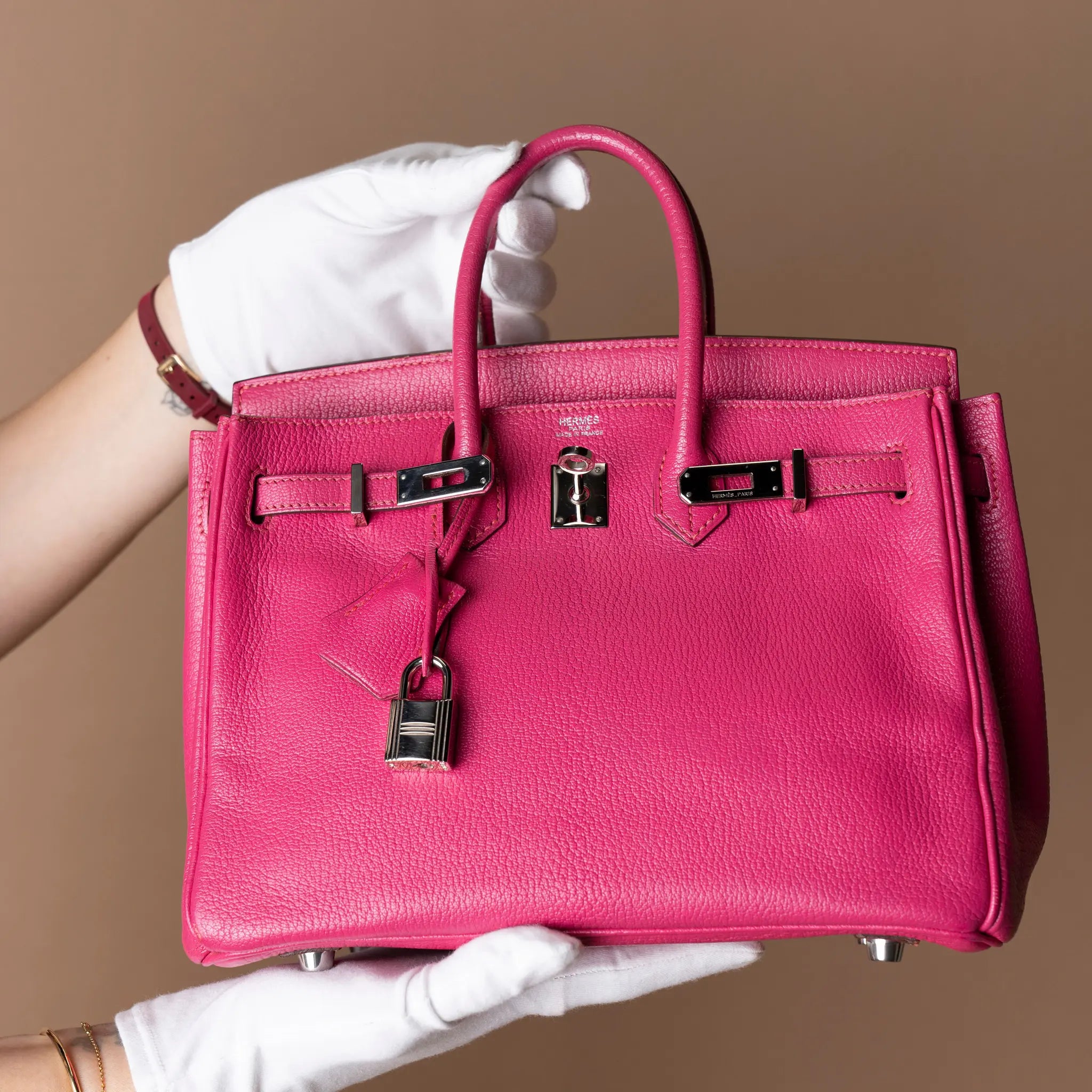 Hermès Birkin 25 Retourne Chèvre Mysore — Detail View