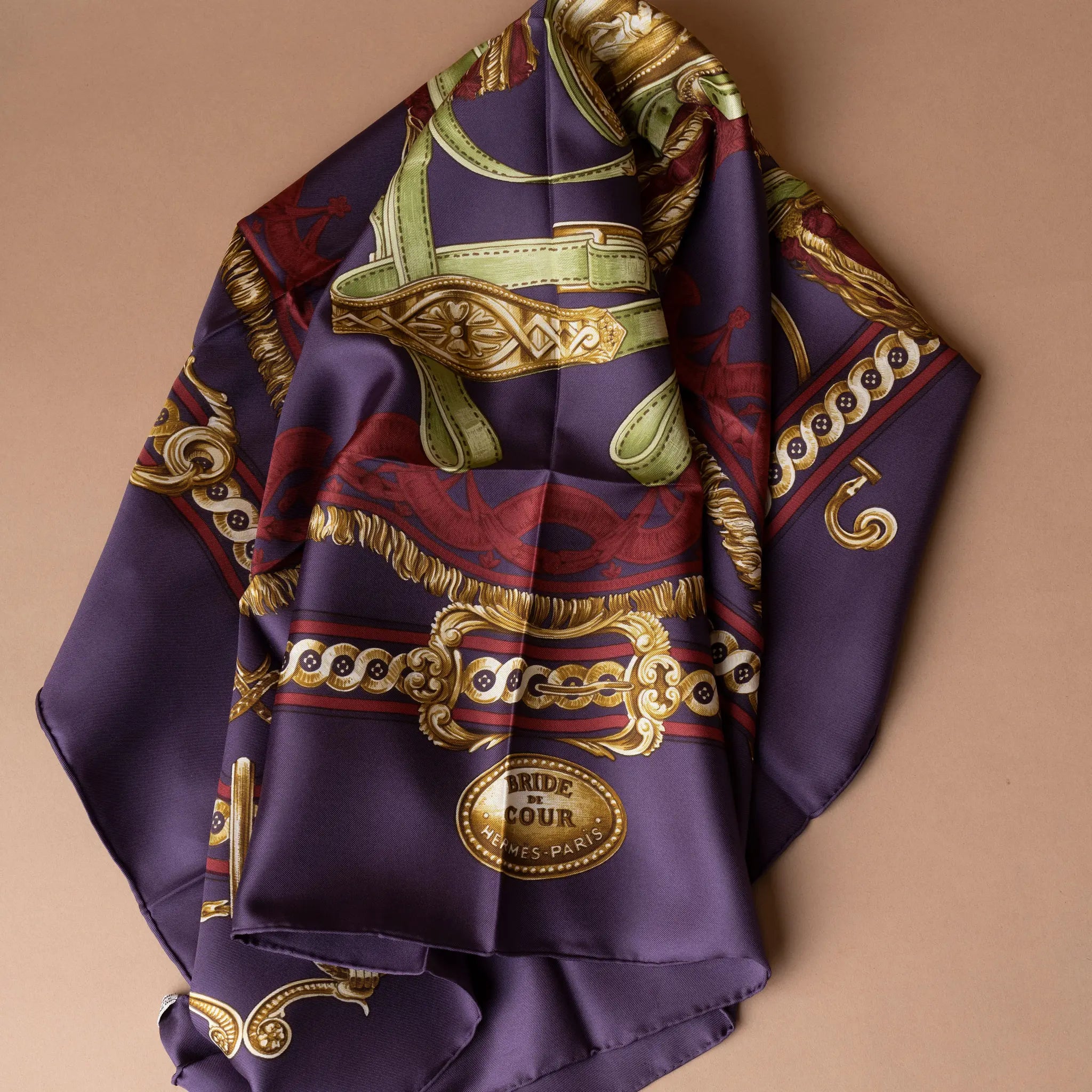Hermès Bride de Cour Silk Scarf 90 — Front View