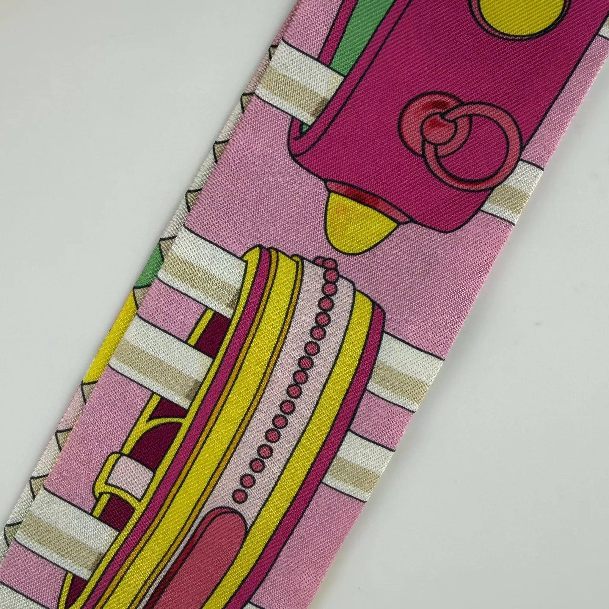 Hermès Colliers de Chiens Remix Silk Twilly Scarf