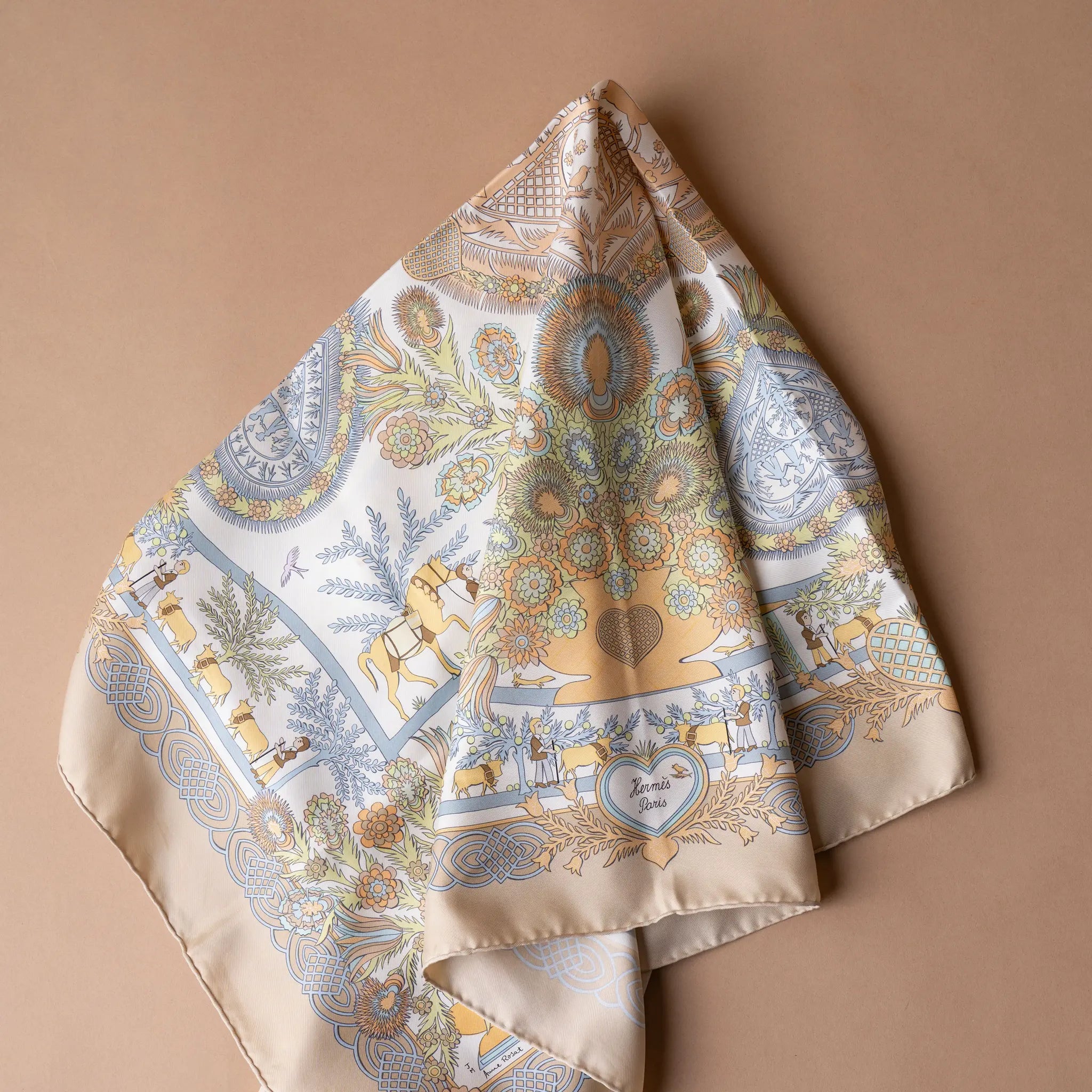 Hermès Decoupages Silk Scarf — Front View