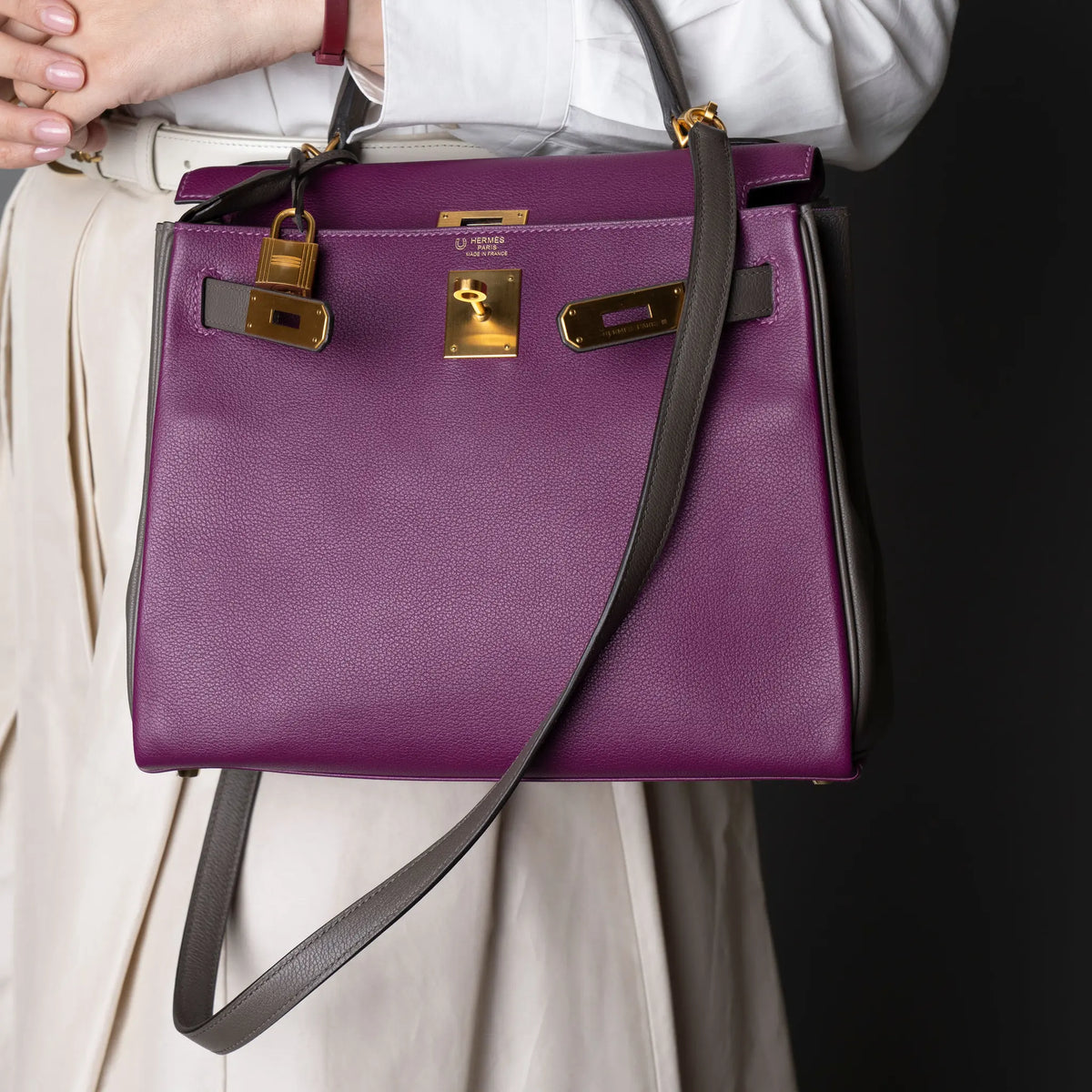 Hermès Evercolor Kelly II Retourne 28 — Interior Detail