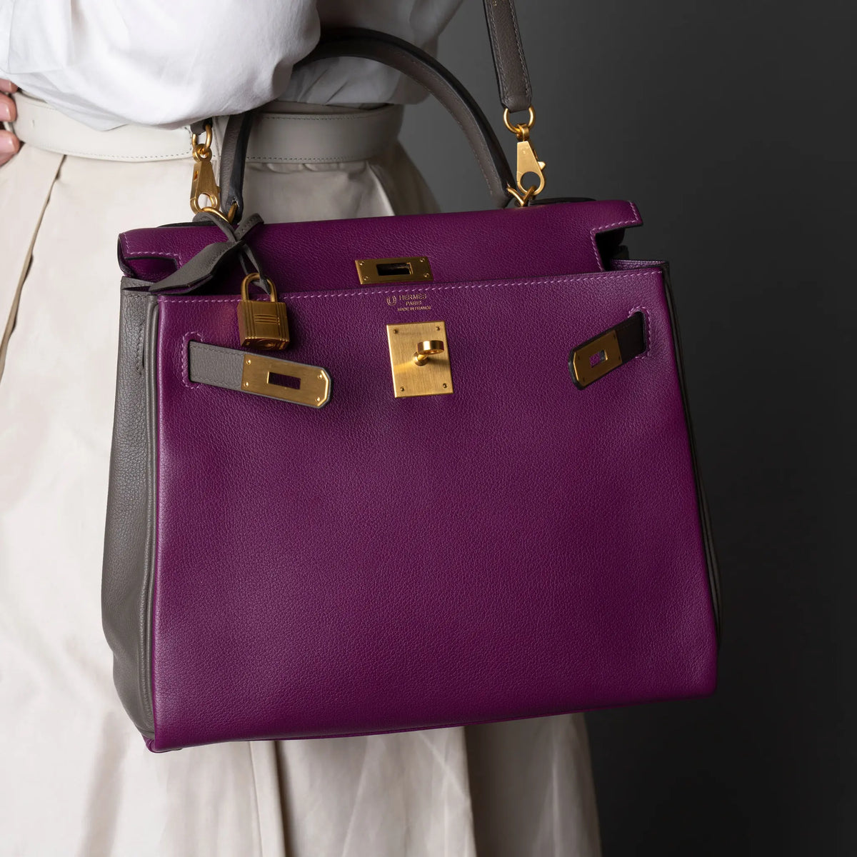 Hermès Evercolor Kelly II Retourne 28 — Close-up Detail