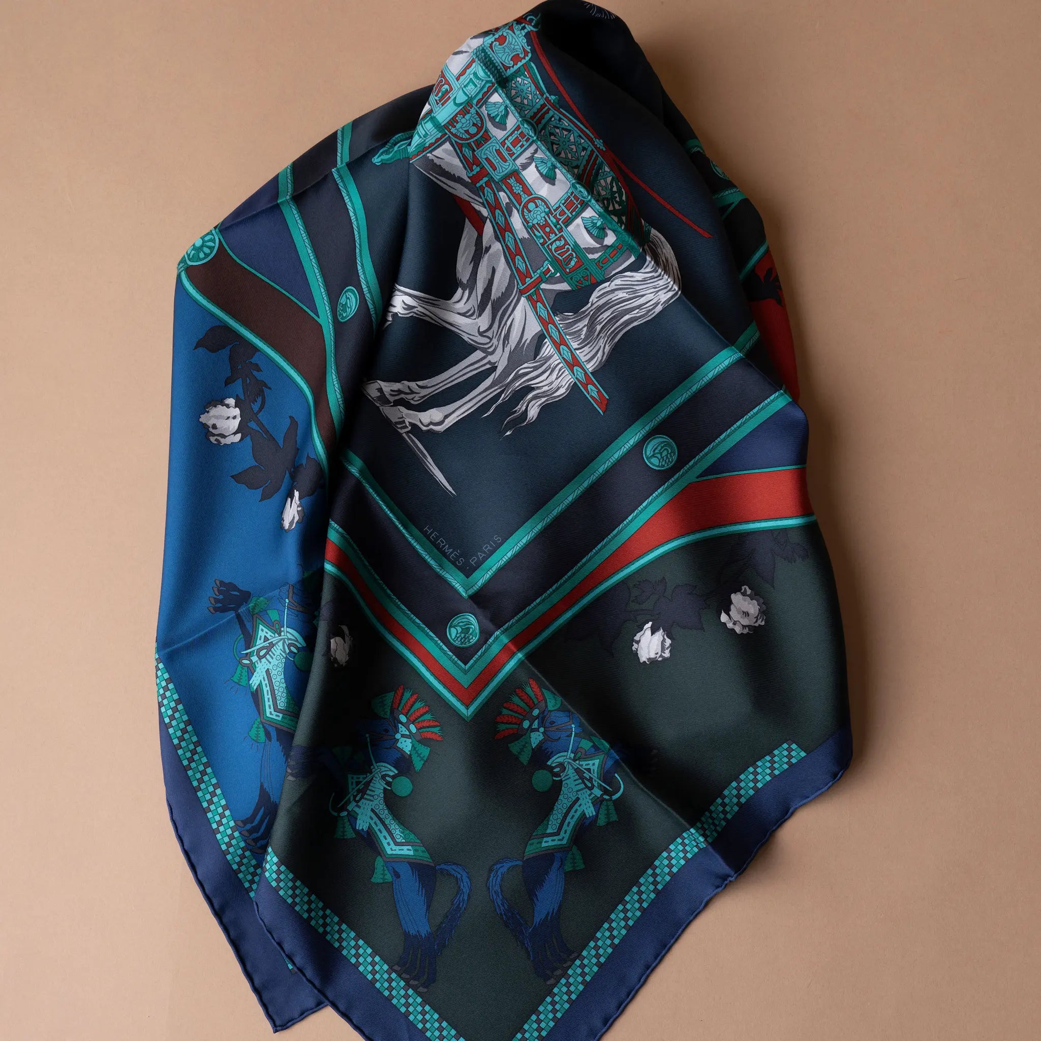 Hermès Harnais Francais Silk Scarf