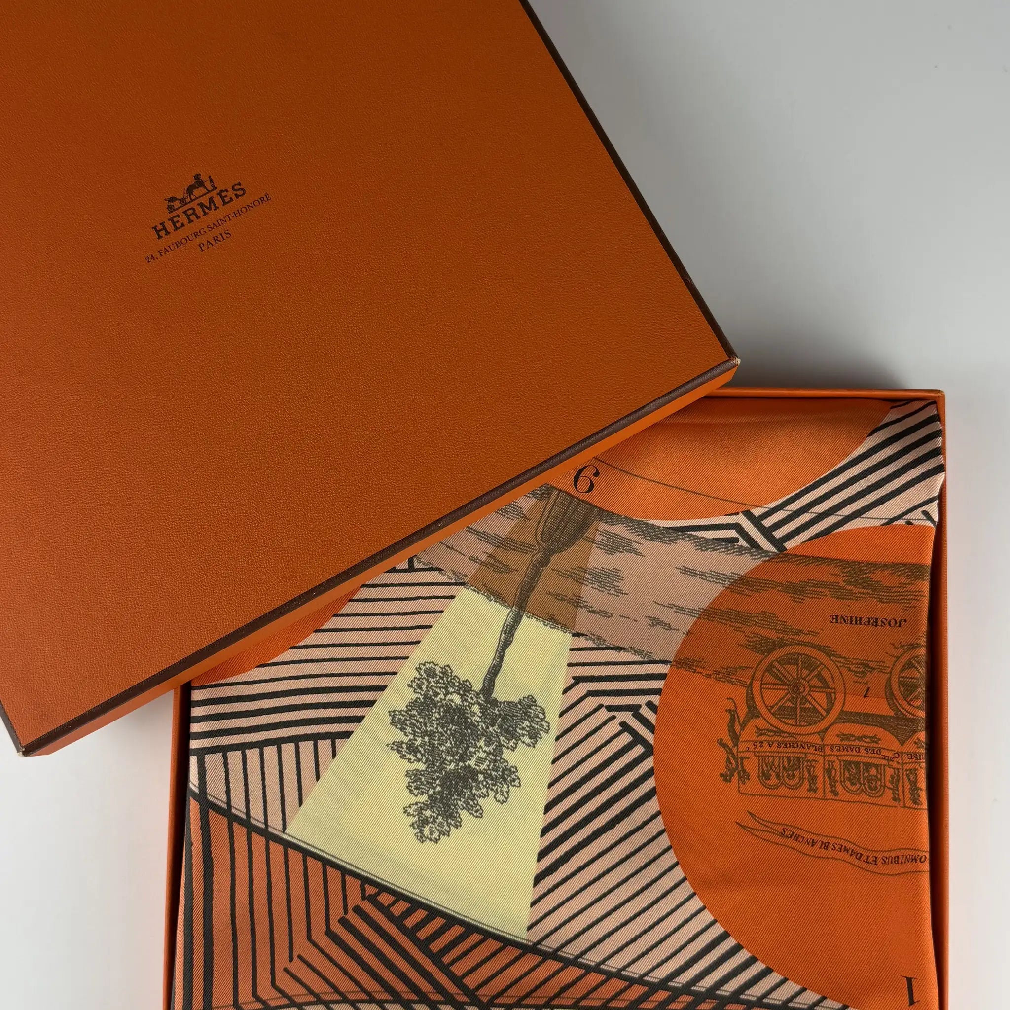 Hermès Jeu des Omnibus Remix Silk Scarf 90
