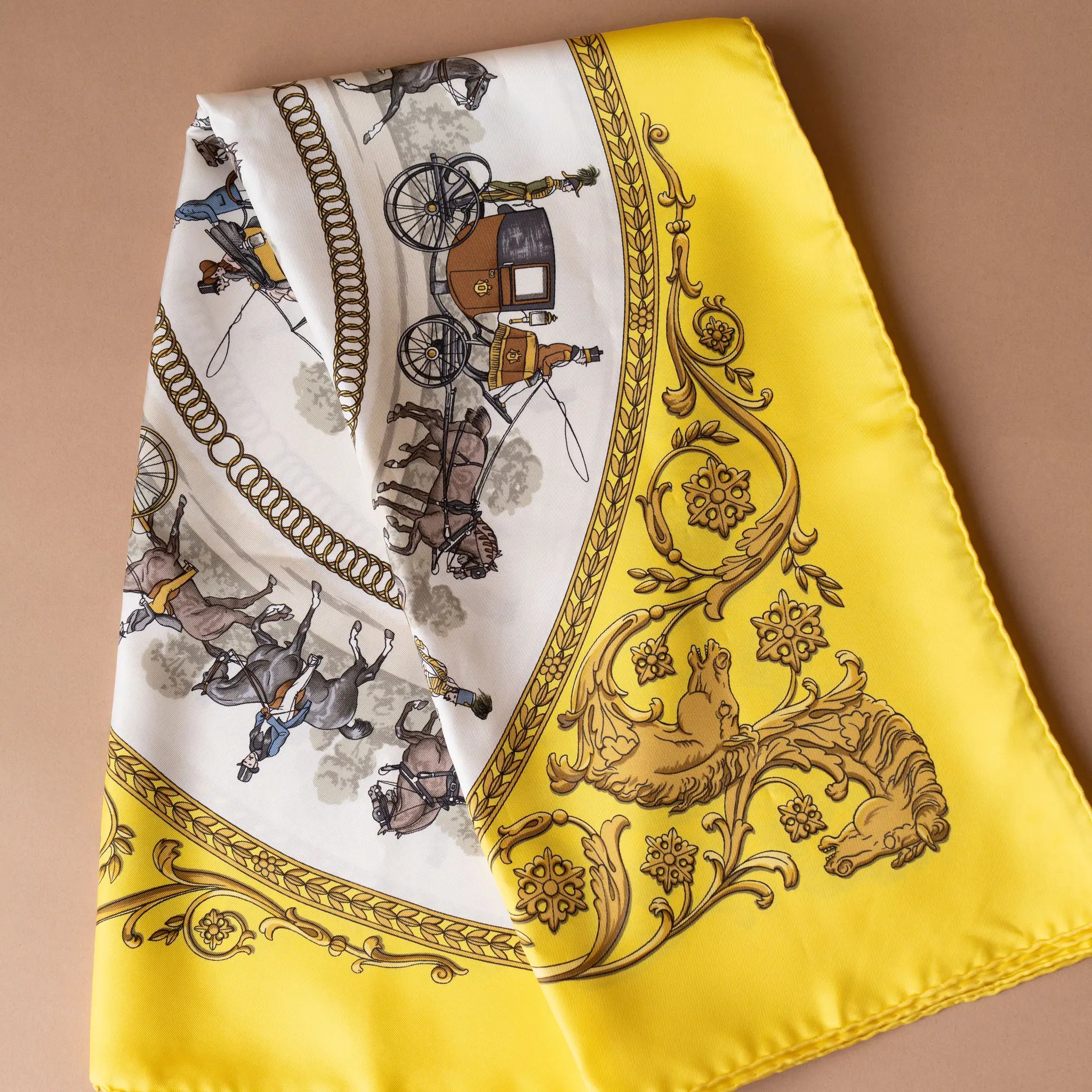 Hermès Le Promenade De Longchamps Silk Scarf 90 — Back View