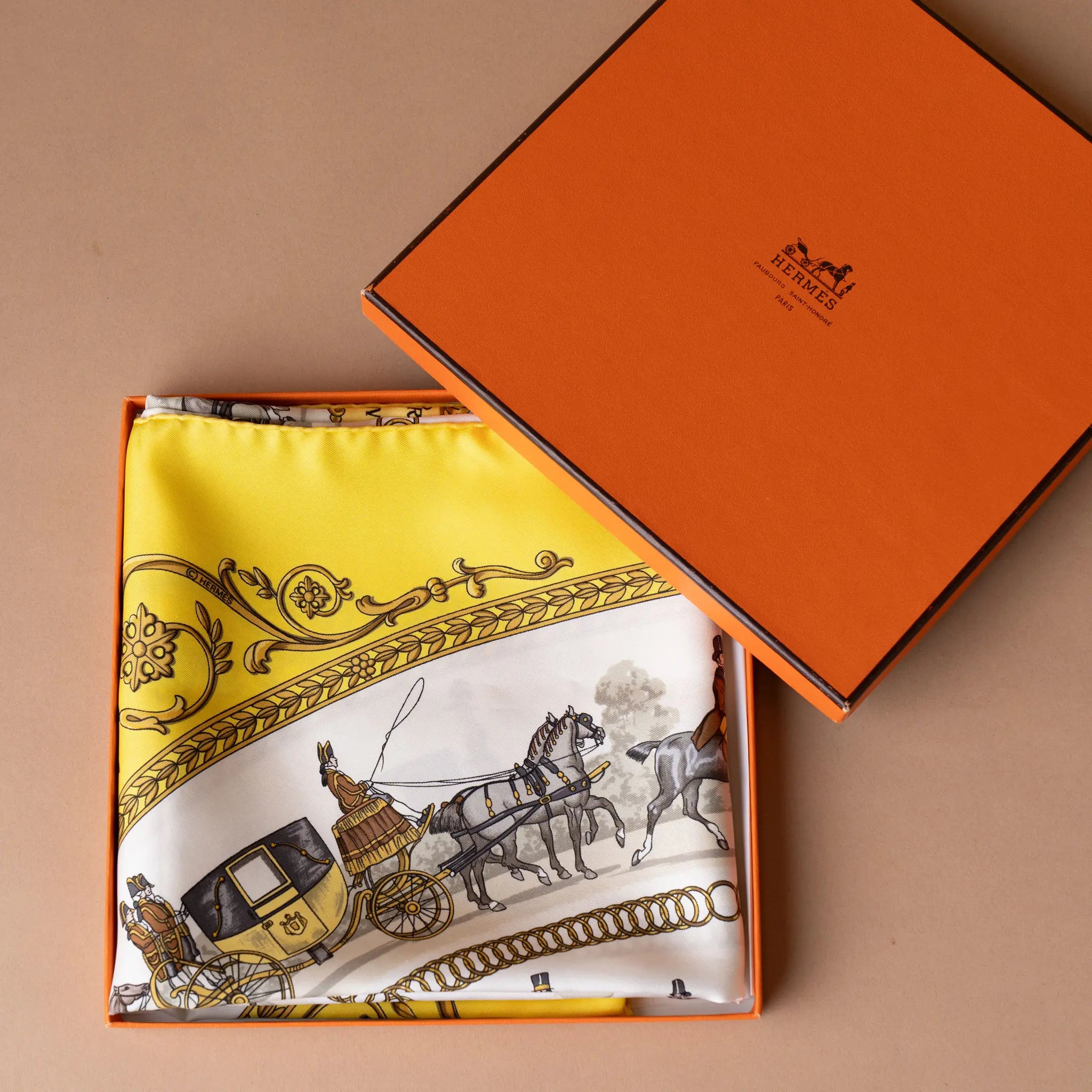 Hermès Le Promenade De Longchamps Silk Scarf 90 — Interior Detail