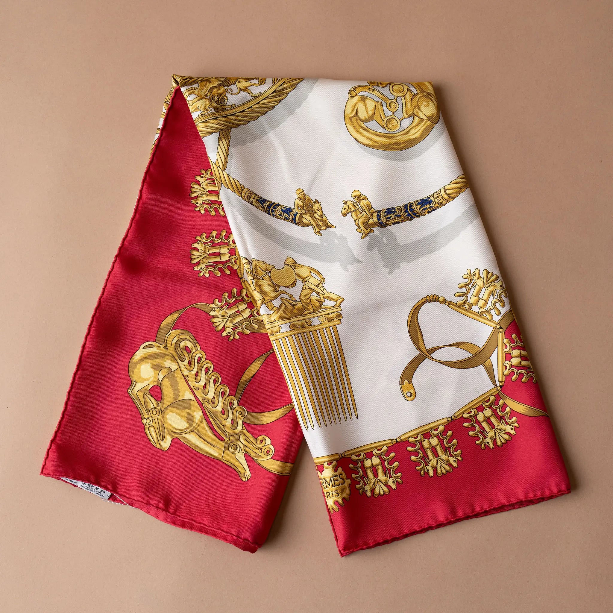 Hermès Les Cavaliers d Or Silk Scarf 90