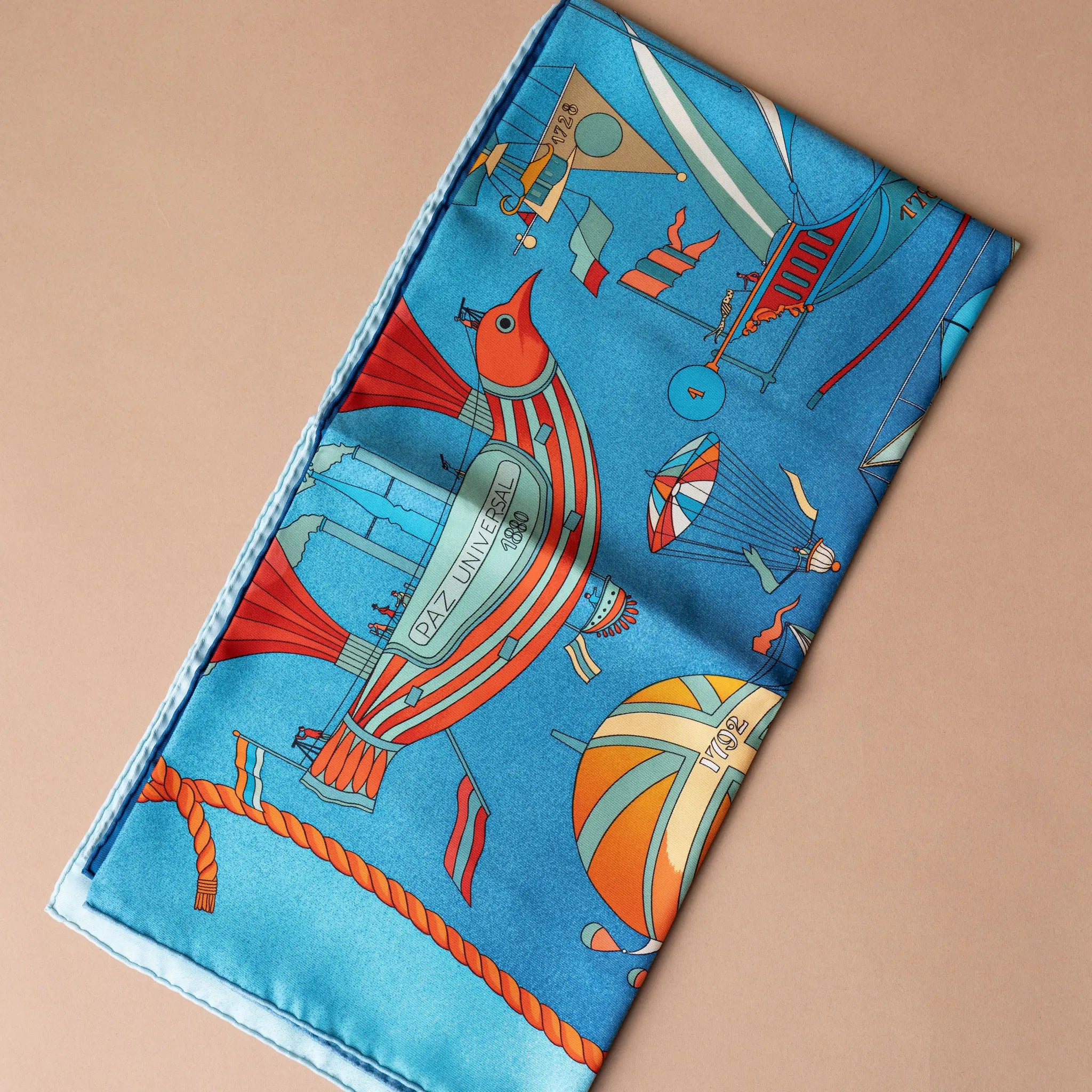 Hermès Les Folies du Ciel Double Face Silk Scarf 90 — Back View