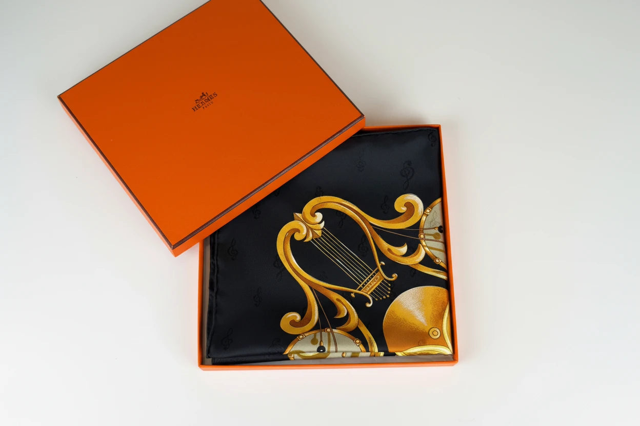 Hermès Orgauphone et Autres Mecaniques Silk Scarf