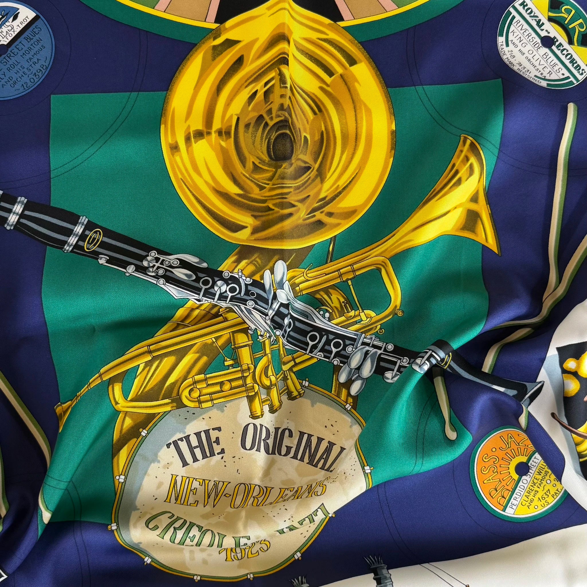 Hermès Original New Orleans Creole Jazz Silk Scarf Carre 90