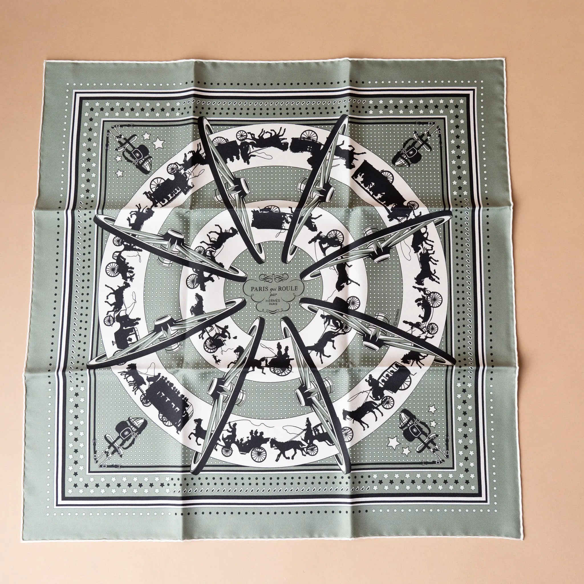 Hermès Paris Qui Roule Bandana 55 — Back View