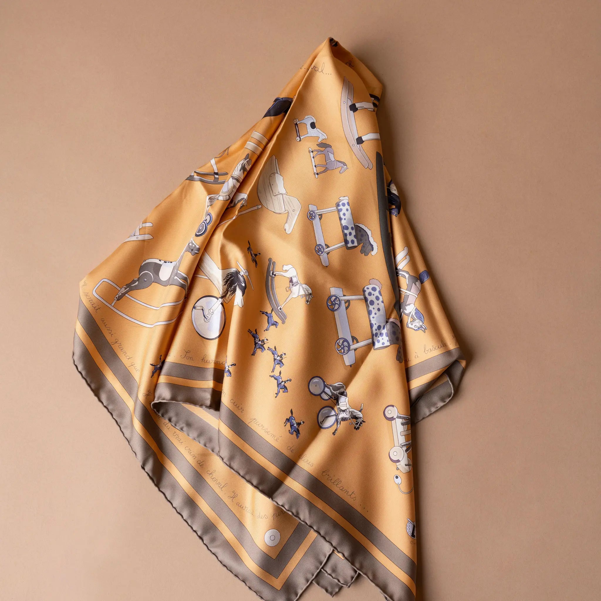 Hermès Raconte Moi le Cheval Silk Scarf 90 — Back View