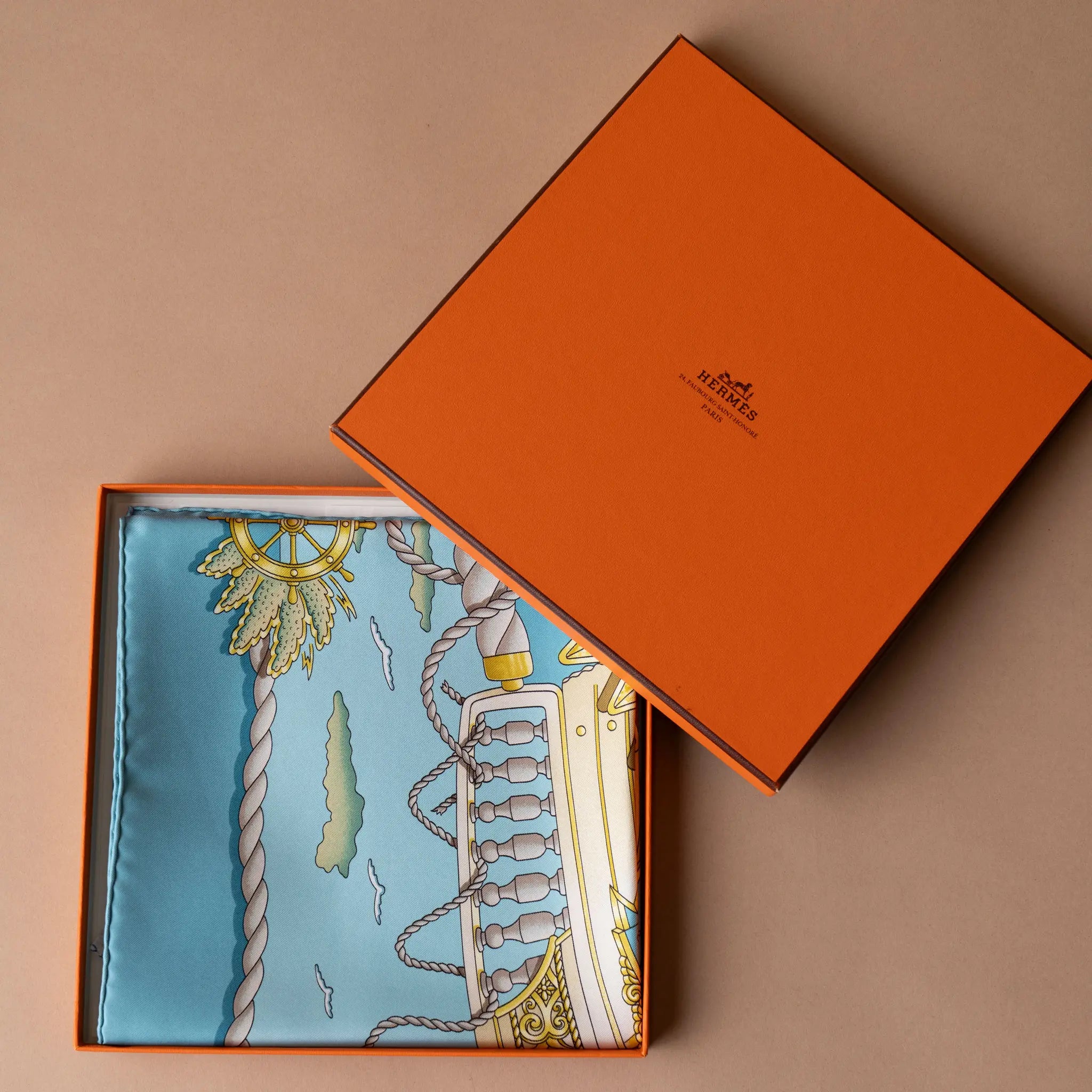 Hermès Railing Silk Scarf — Front View