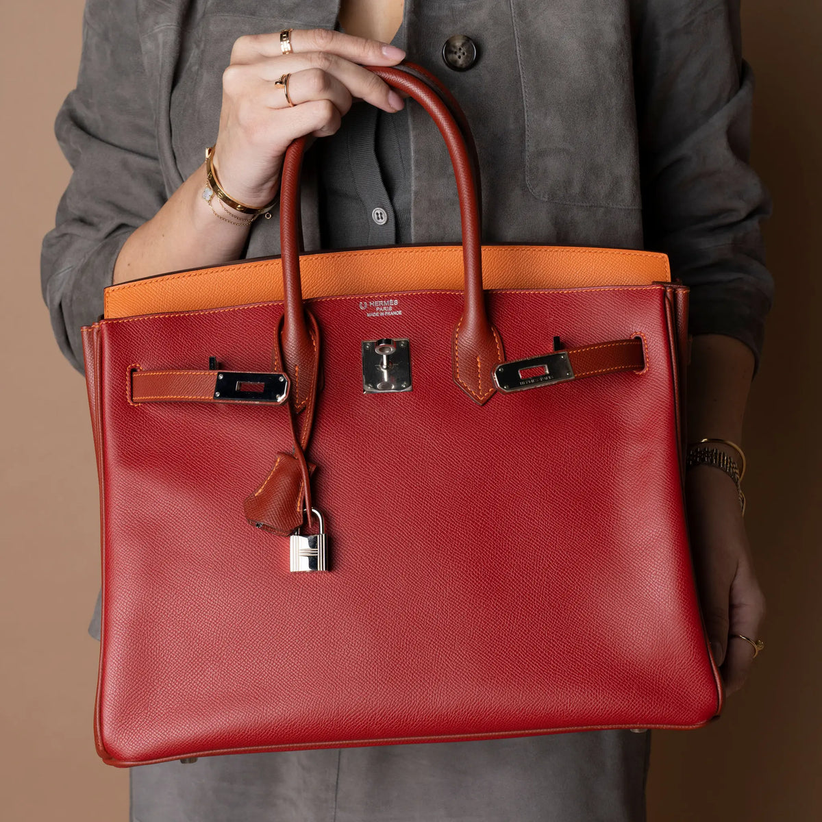 Hermès Special Order Tricolor Epsom Birkin Retourne 35 — Side Profile